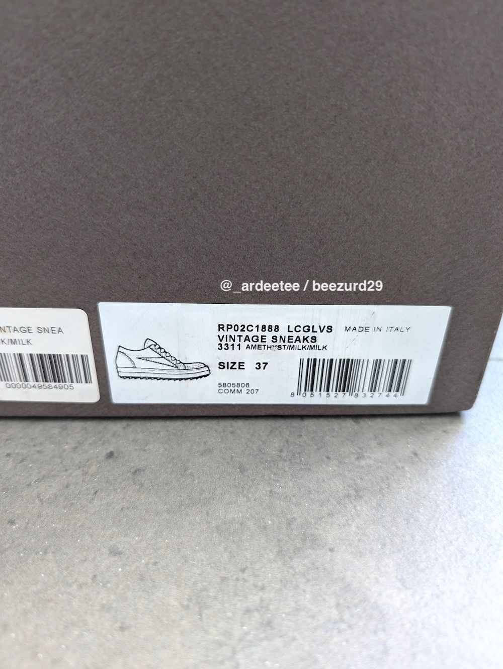 Rick Owens *NEW* AMETHYST LEATHER VINTAGE SNEAKERS VANS LUXOR FW23 Size US 7 / IT 37 - 12 Thumbnail