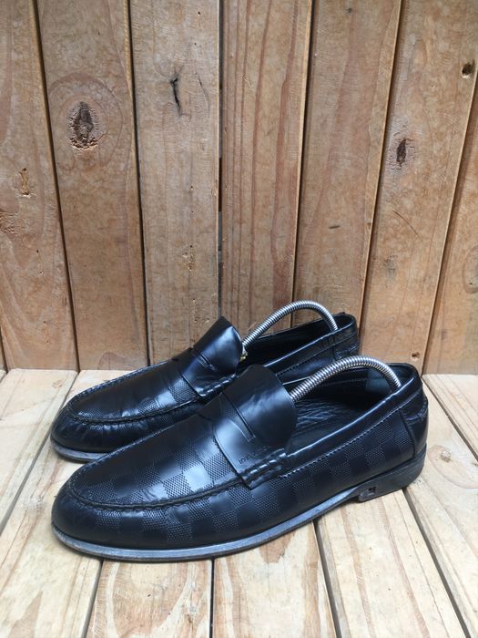 Louis Vuitton Louis Vuitton Black Men's Leather Loafers Size Uk