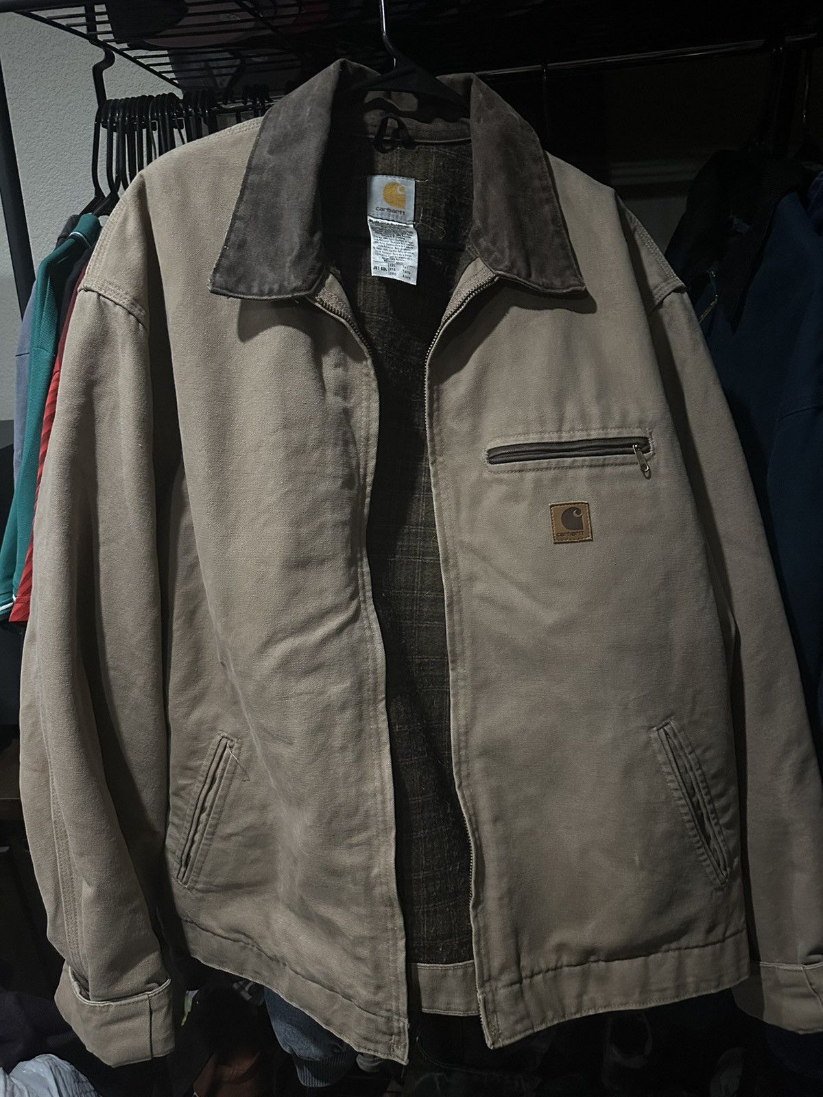 image of Carhartt Detroit Jacket 2Xl Tall in Light Brown, Men's