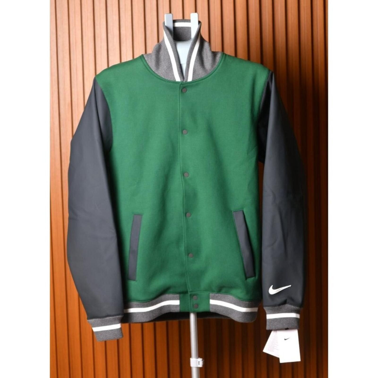Nike NIKE Men Team Green Letterman Jacket | Small | MSRP: $232 Size US S / EU 44-46 / 1 - 2 Thumbnail