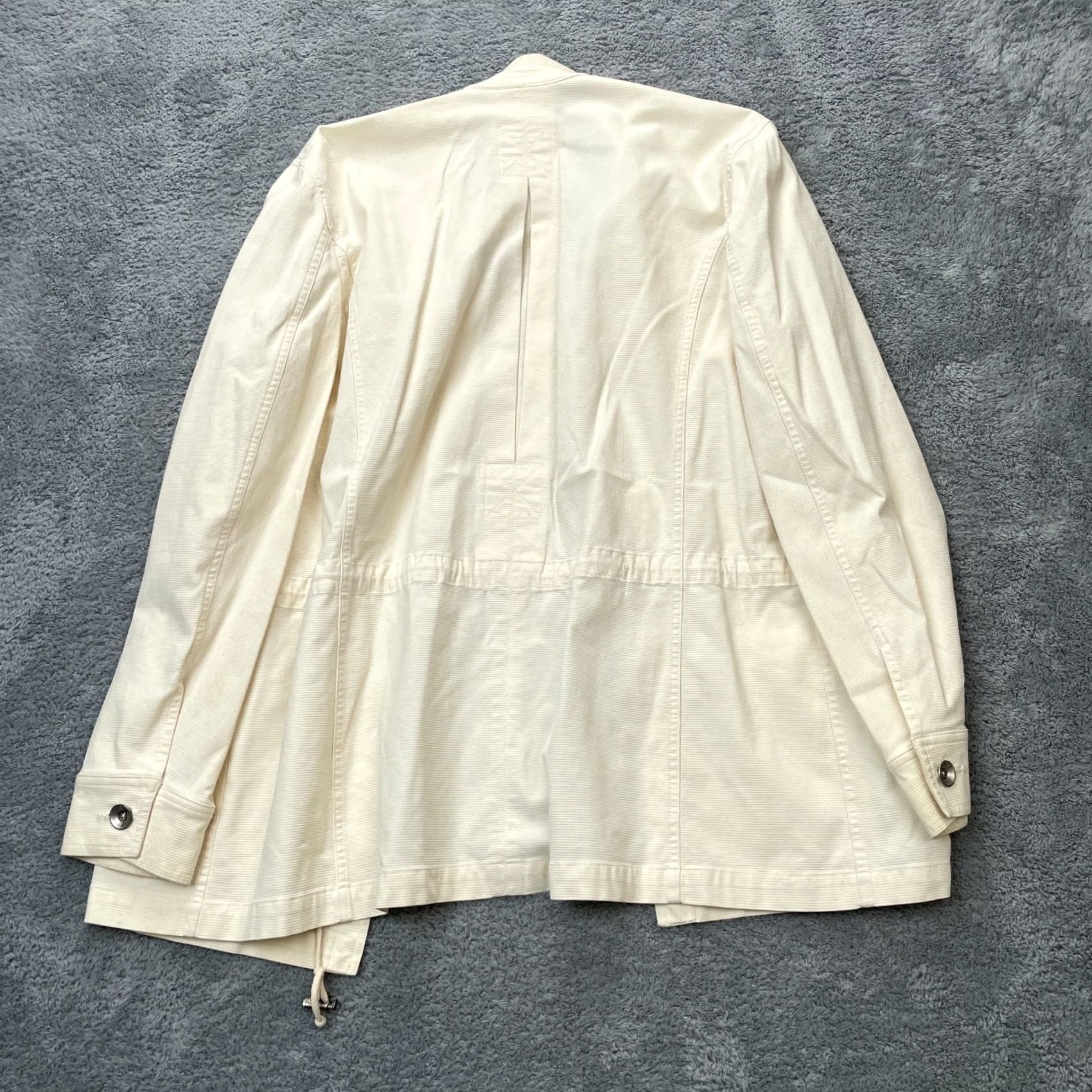 St. John St John Sport Jacket Womens XL Beige Canvas Cotton Pockets Button Front Jacket Size XL / US 12-14 / IT 48-50 - 2 Thumbnail