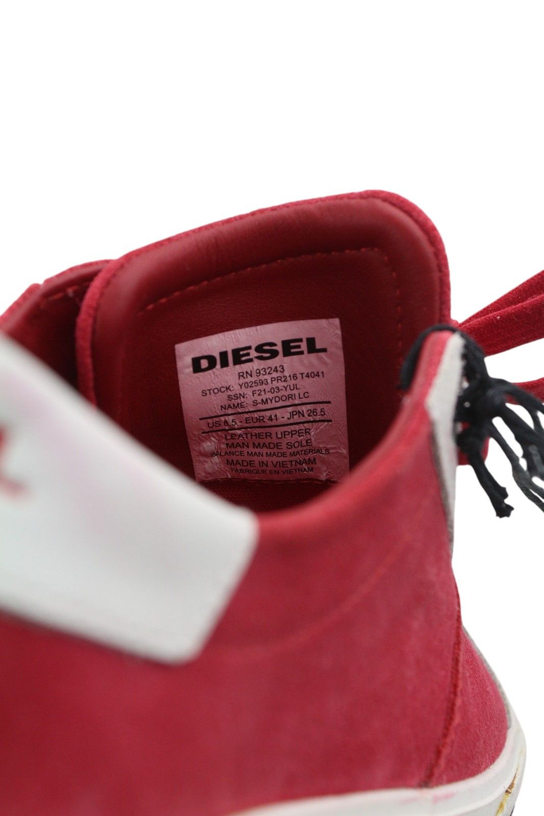 Diesel S-MYDORI LC EU41 Red Suede Leather 41523 Size US 8 / EU 41 - 9 Thumbnail
