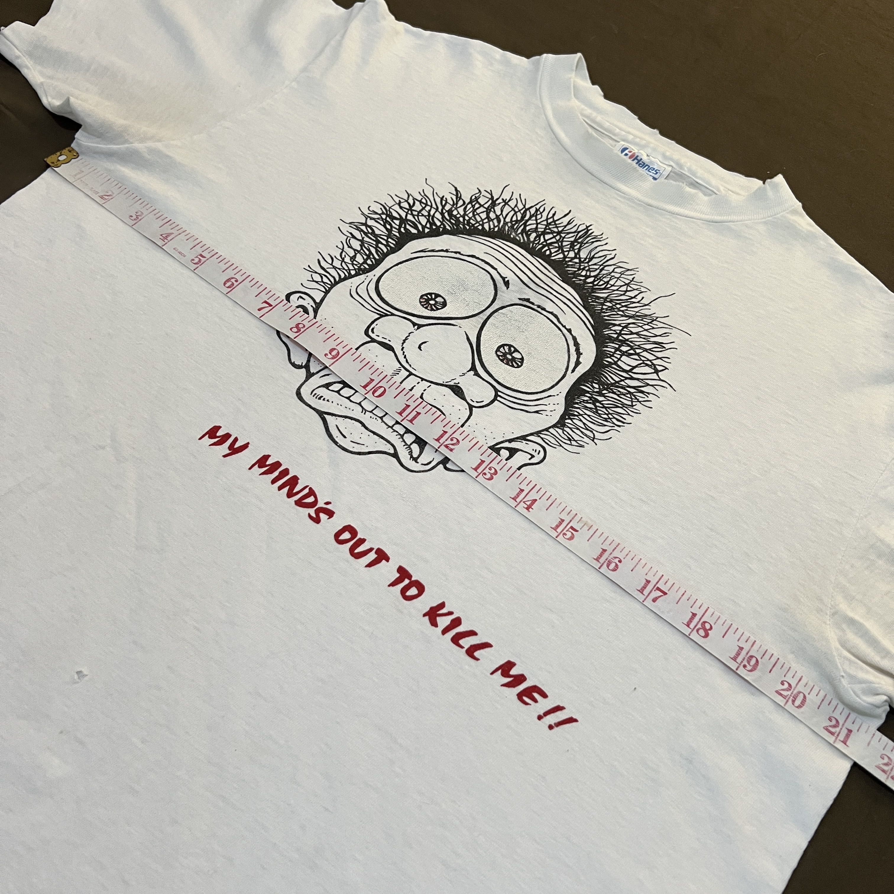 Vintage Vintage 90s My minds out to kill me quote Humor Funny Tee Size US L / EU 52-54 / 3 - 12 Thumbnail