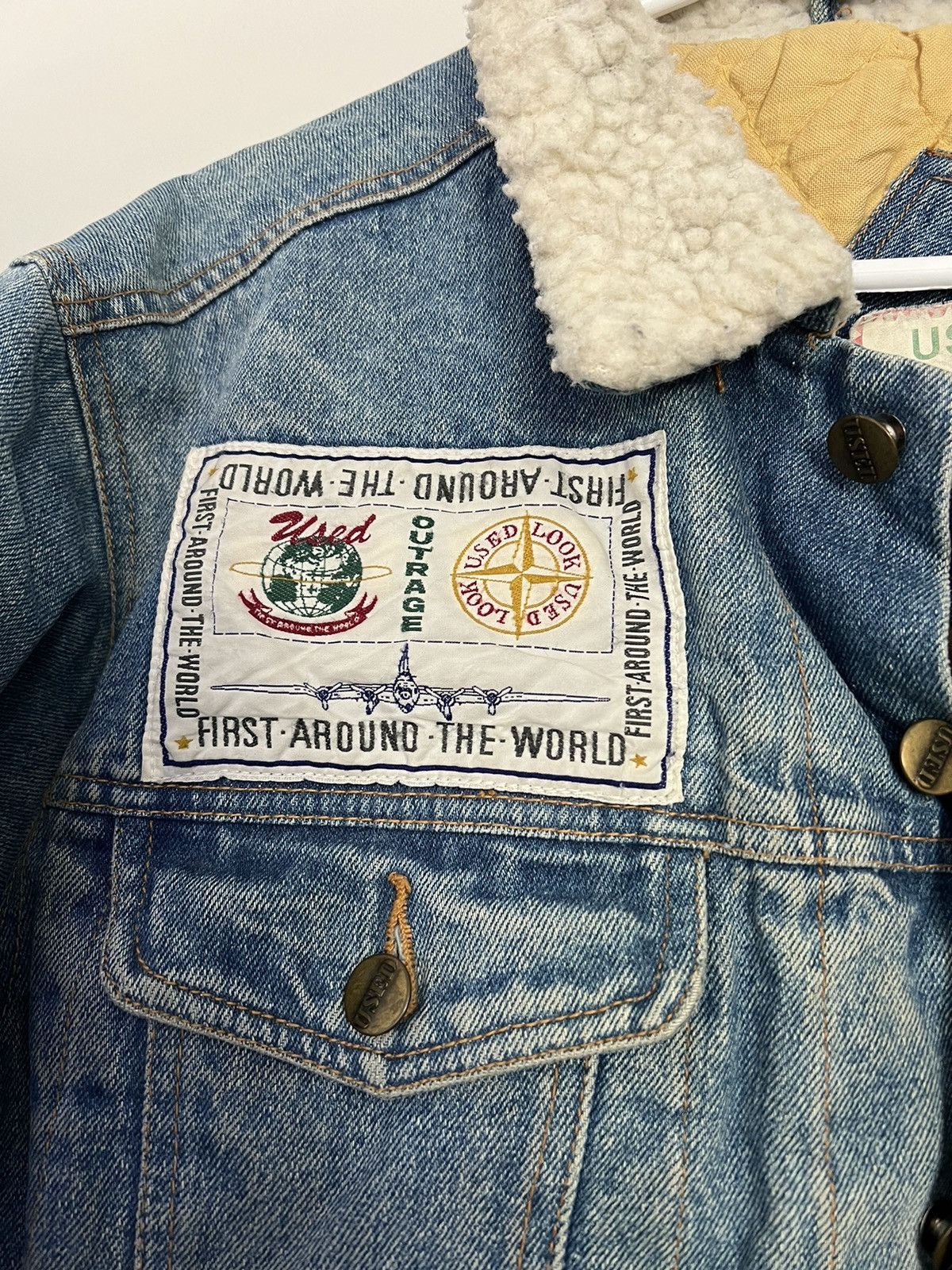 Vintage Vintage 1 Of A Kind Denim Sherpa Jacket Size US M / EU 48-50 / 2 - 2 Thumbnail
