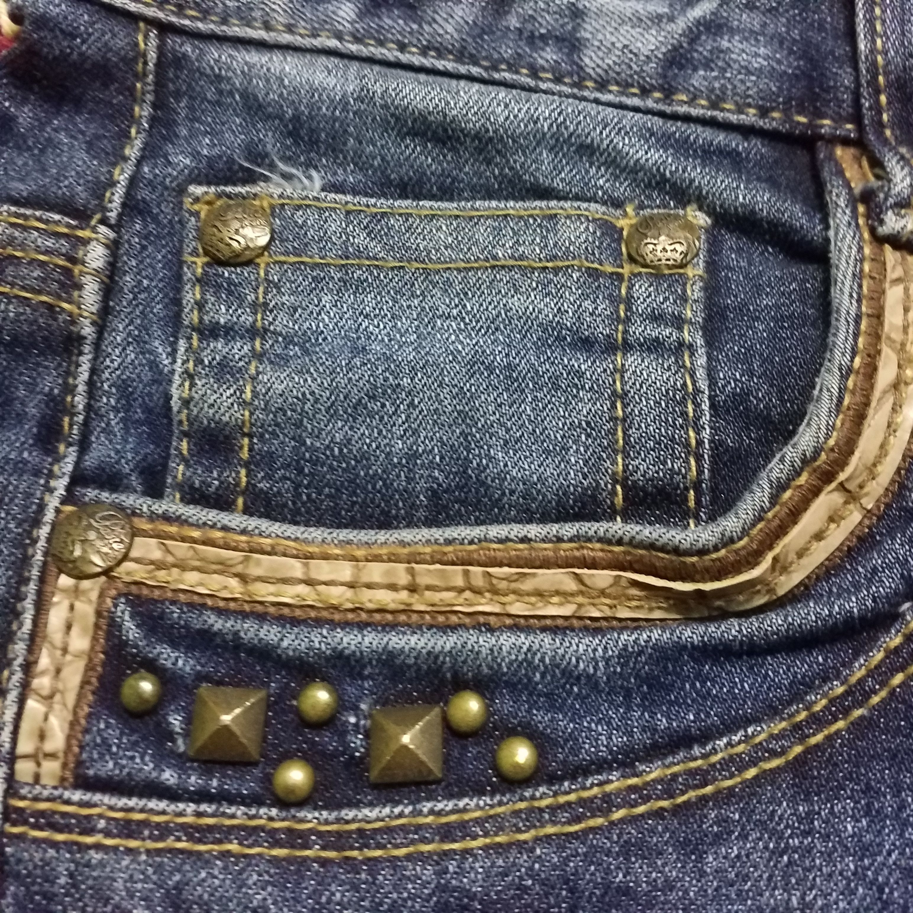 Japanese Brand PASTA DENIM STUDED ELASTIC JEANS PUNK SKINHEAD UNISEX Size US 30 / EU 46 - 4 Thumbnail