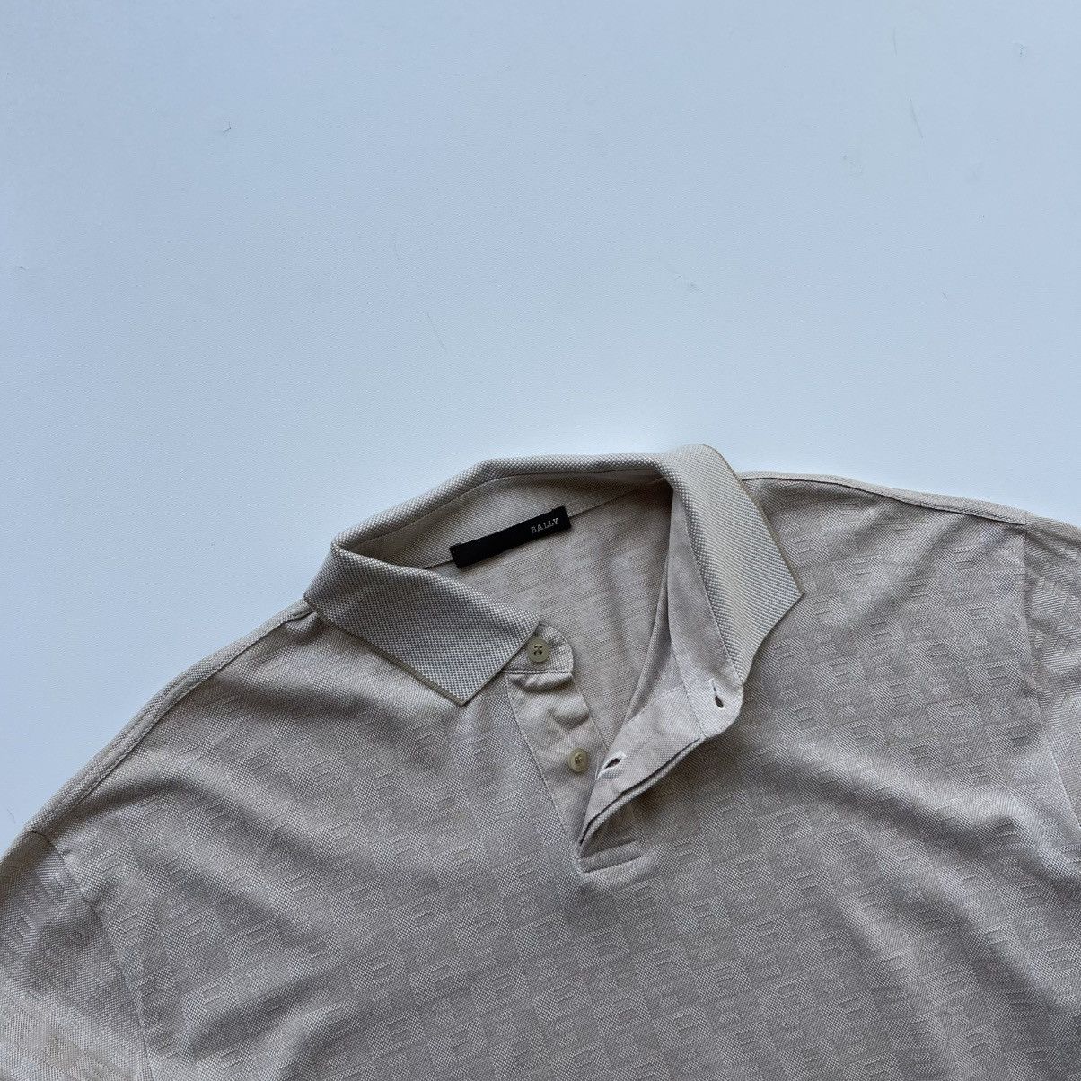 Bally × Vintage Bally Monogram Pure Cotton Polo Long Sleeve Vintage Beige Size US L / EU 52-54 / 3 - 5 Thumbnail