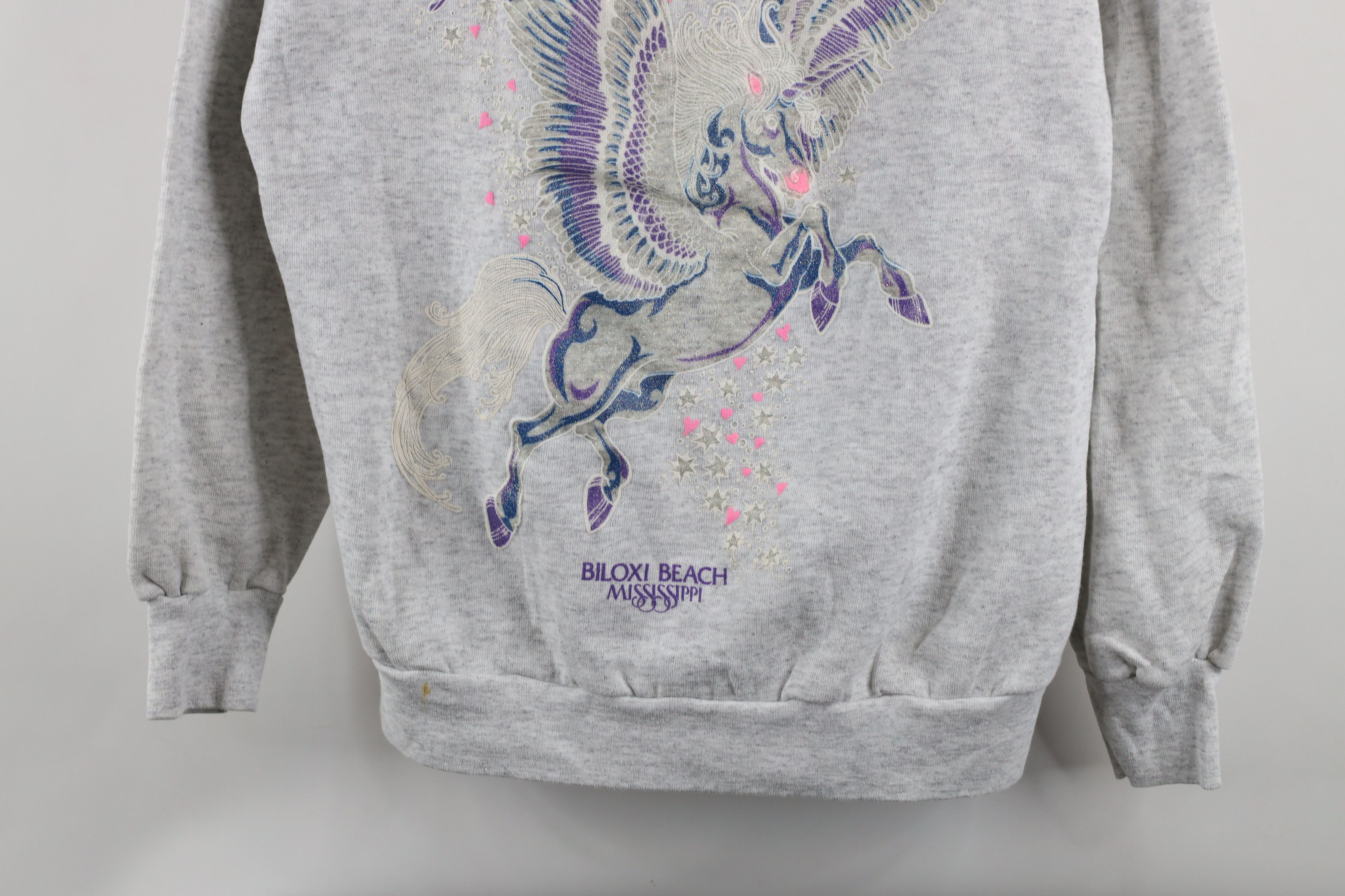Vintage Vintage 90s Mississippi Unicorn Heart Star Sweatshirt USA Size L / US 10 / IT 46 - 3 Thumbnail