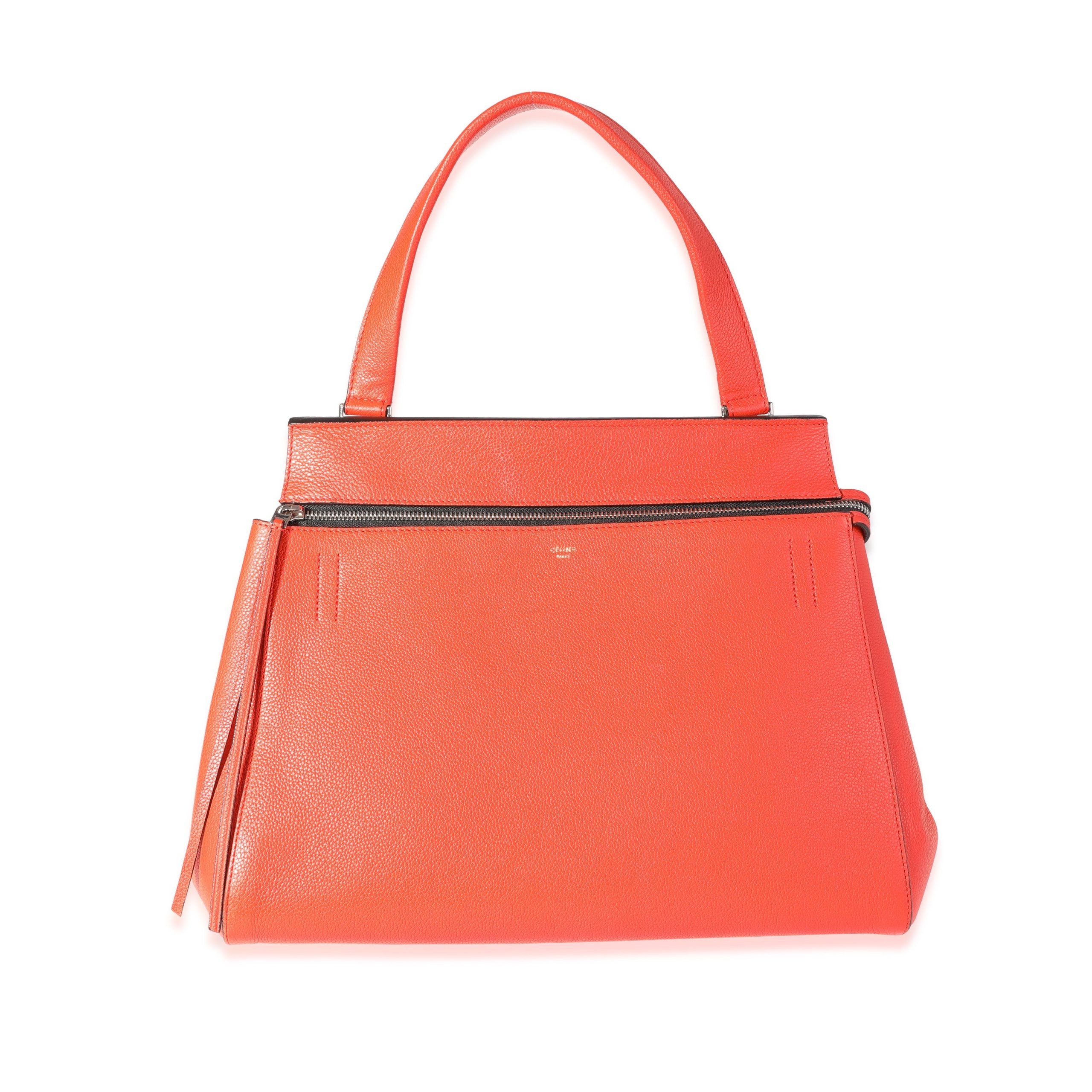 image of Celine Orange Calfskin Medium Edge Bag, Women's