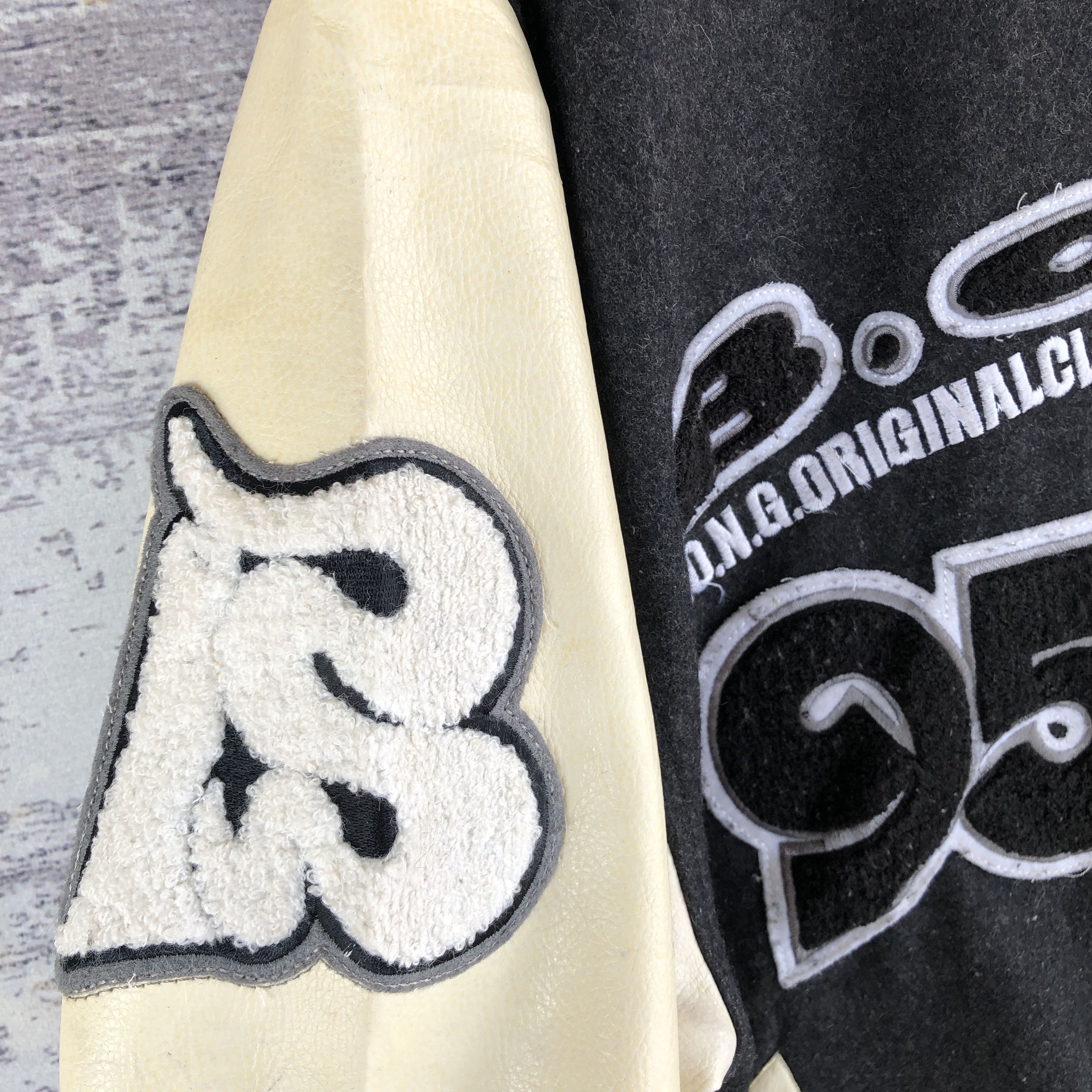 Vintage BONG Varsity Jacket Letterman Leather Wool Jacket Size US L / EU 52-54 / 3 - 10 Thumbnail