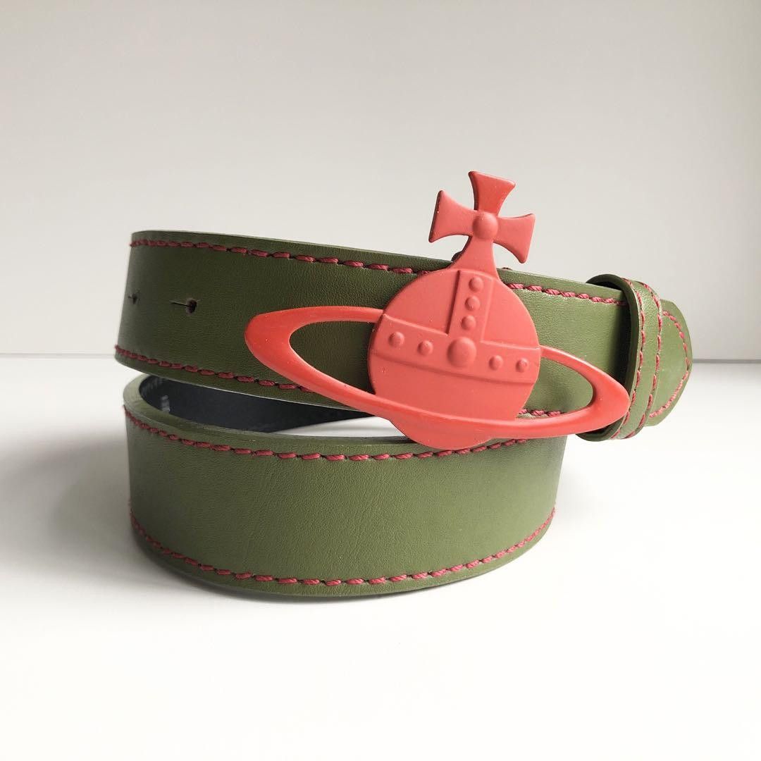 Vivienne Westwood Contrast Stitch Orb Leather Belt Size ONE SIZE - 1 Thumbnail