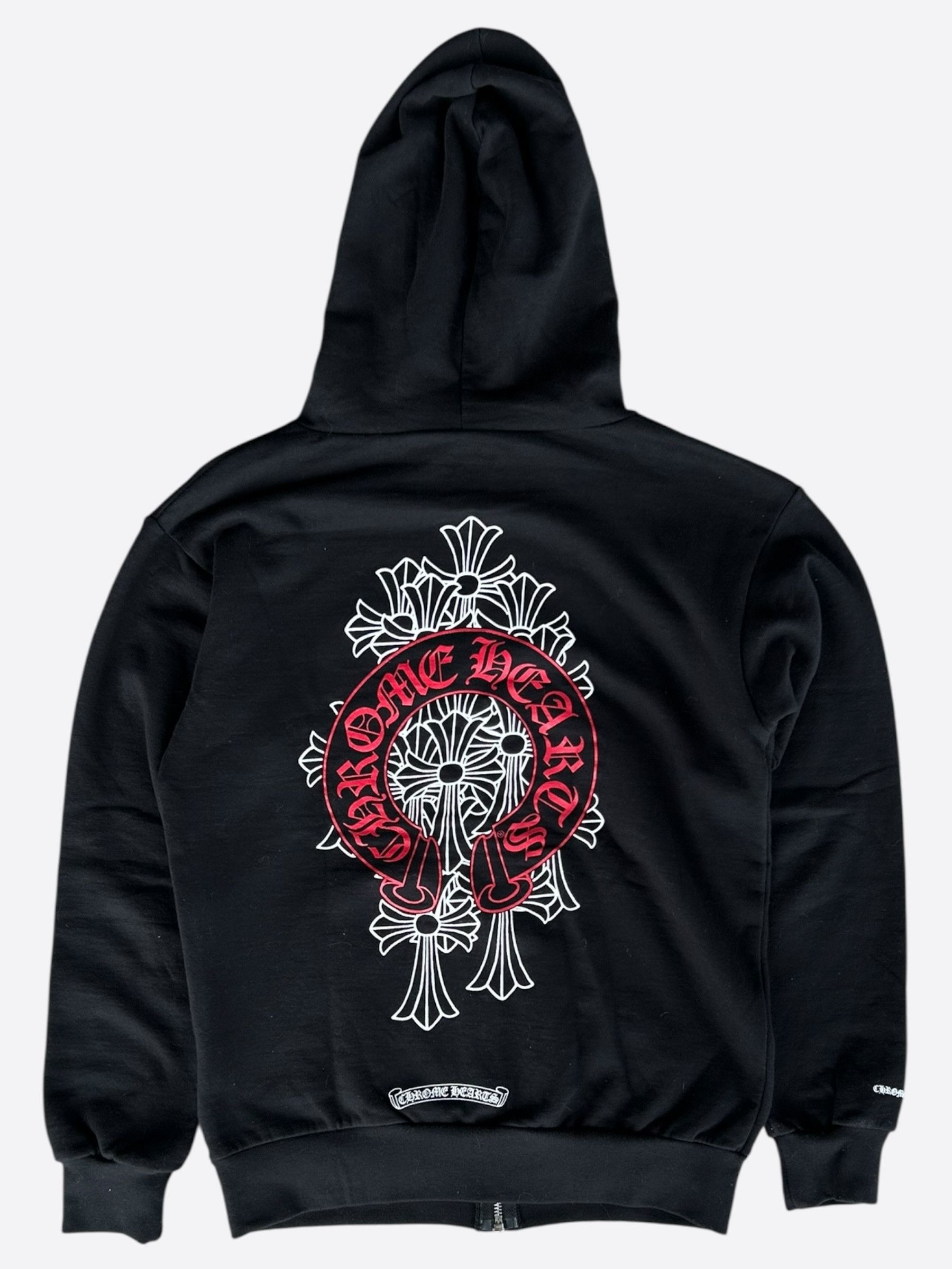Chrome Hearts Black & Red Cemetery Horseshoe Logo Zip Up Hoodie Size US S / EU 44-46 / 1 - 2 Thumbnail