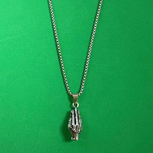 Designer Titanium Steel Praying Hands Pendant Necklace for Men Women Size ONE SIZE - 1 Thumbnail