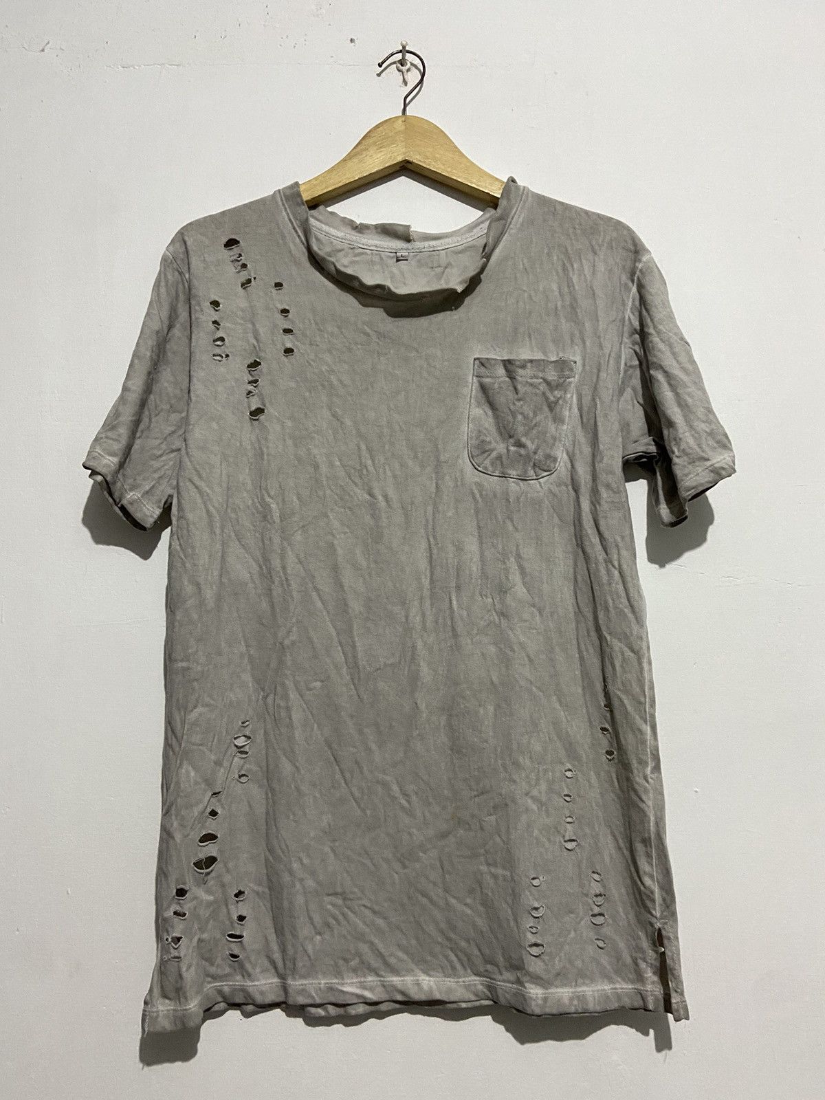 If Six Was Nine × Japanese Brand Unknown Destroyed pocket t-shirt distressed washed Size US L / EU 52-54 / 3 - 1 Thumbnail