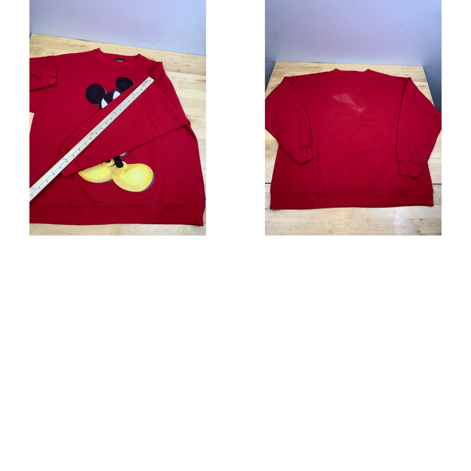 Disney VINTAGE Disney Mickey Sweatshirt Adult M/L Red Crew Neck Pullover Graphic Print 90s USA Mens Size US M / EU 48-50 / 2 - 8 Thumbnail