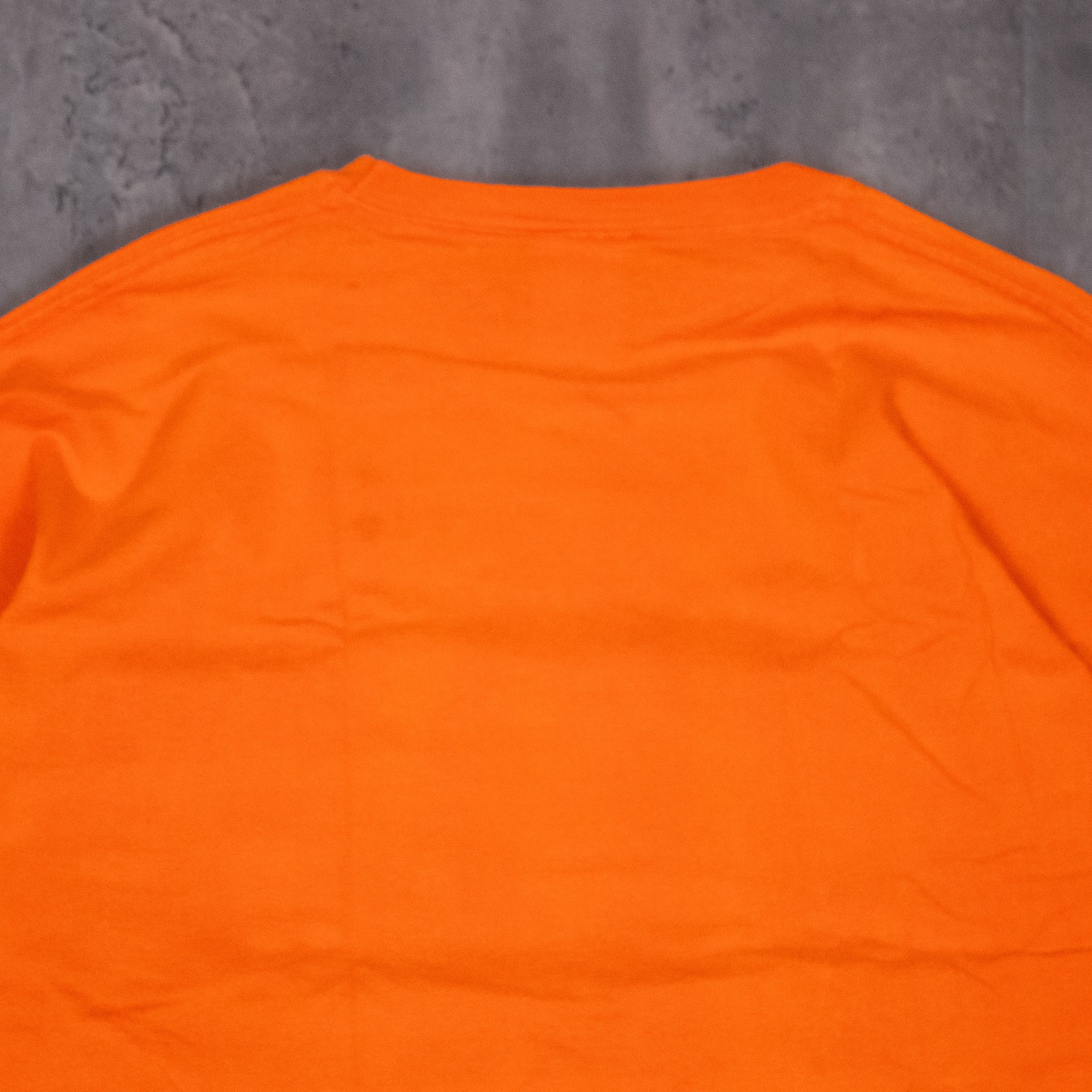 Vintage Vintage 1990s TT & CO Pocket Single Stitch Sun Fadeed Orange Tee Size US L / EU 52-54 / 3 - 9 Thumbnail