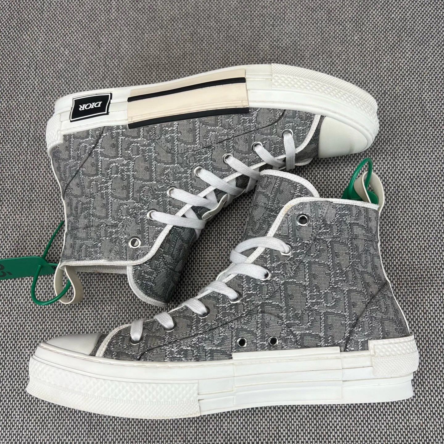 Dior Dior B23 White Gray All Over Print Sneakers 41 Size US 8 / EU 41 - 3 Thumbnail