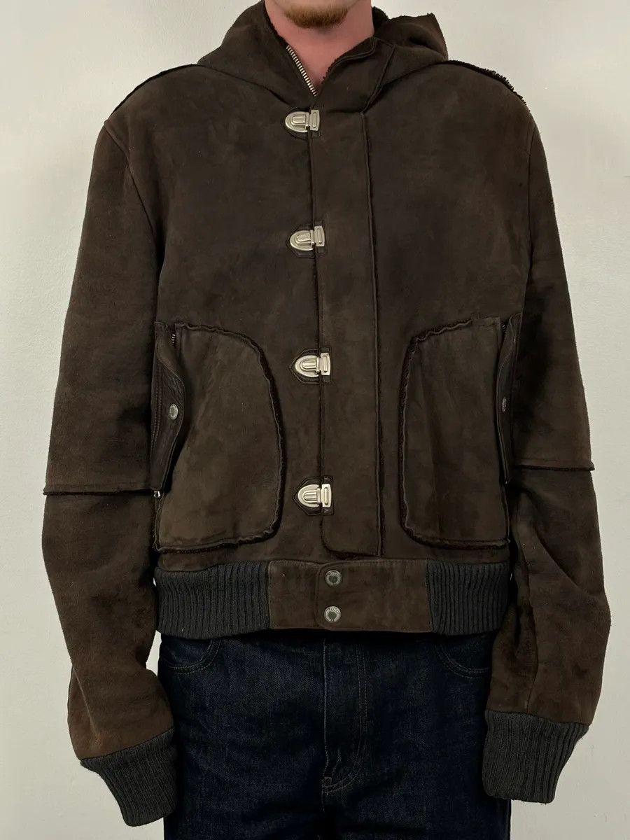 Dolce & Gabbana AW2004 Dolce & Gabbana Shearling Hooded Suede Bomber Jacket Size US L / EU 52-54 / 3 - 2 Thumbnail