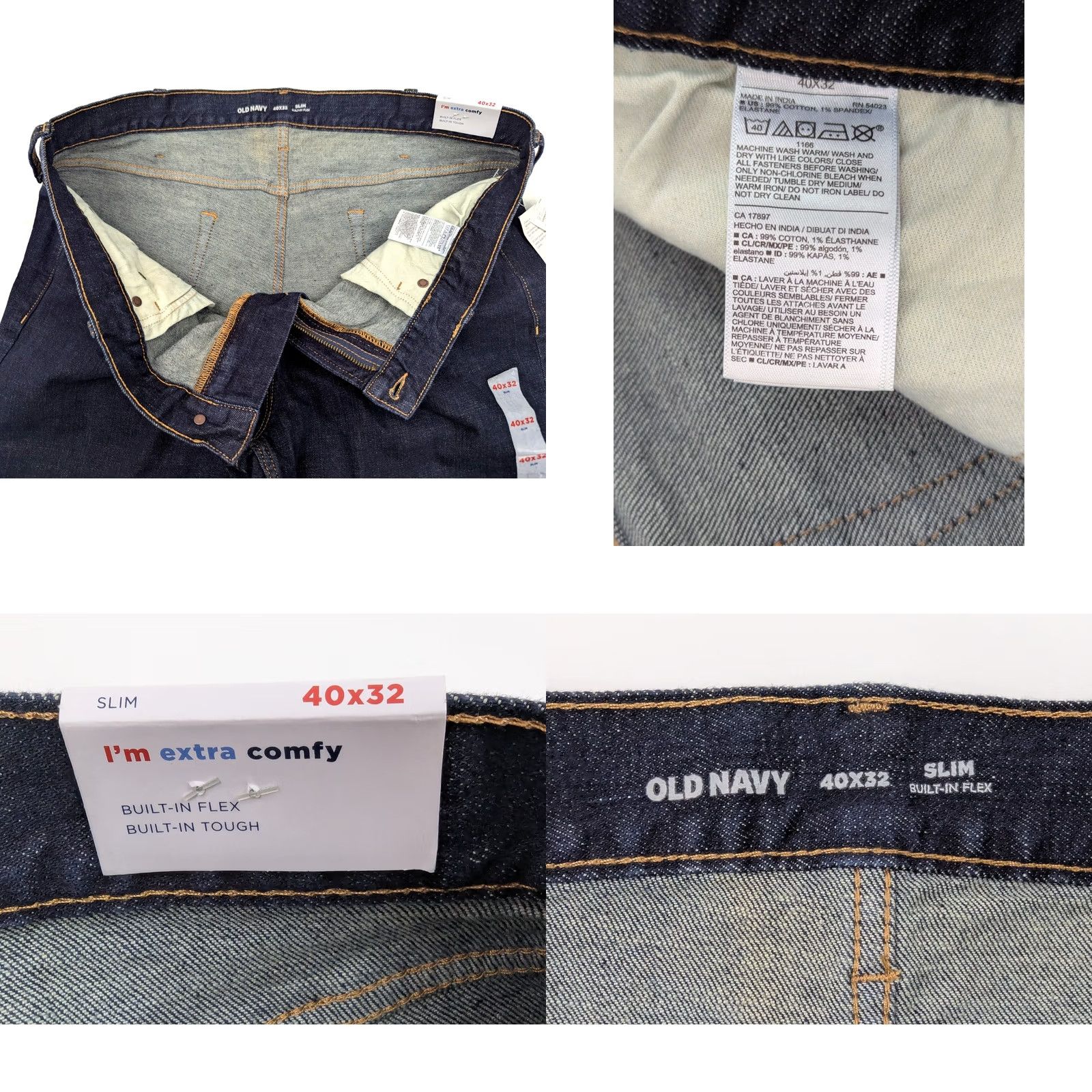 Old Navy Old Navy Jeans Men 40x32 Slim Straight Leg Blue Denim Stretch 5-Pocket Regular Waist Size 40 Adult Mens Denim Jeans Size US 40 / EU 56 - 8 Thumbnail