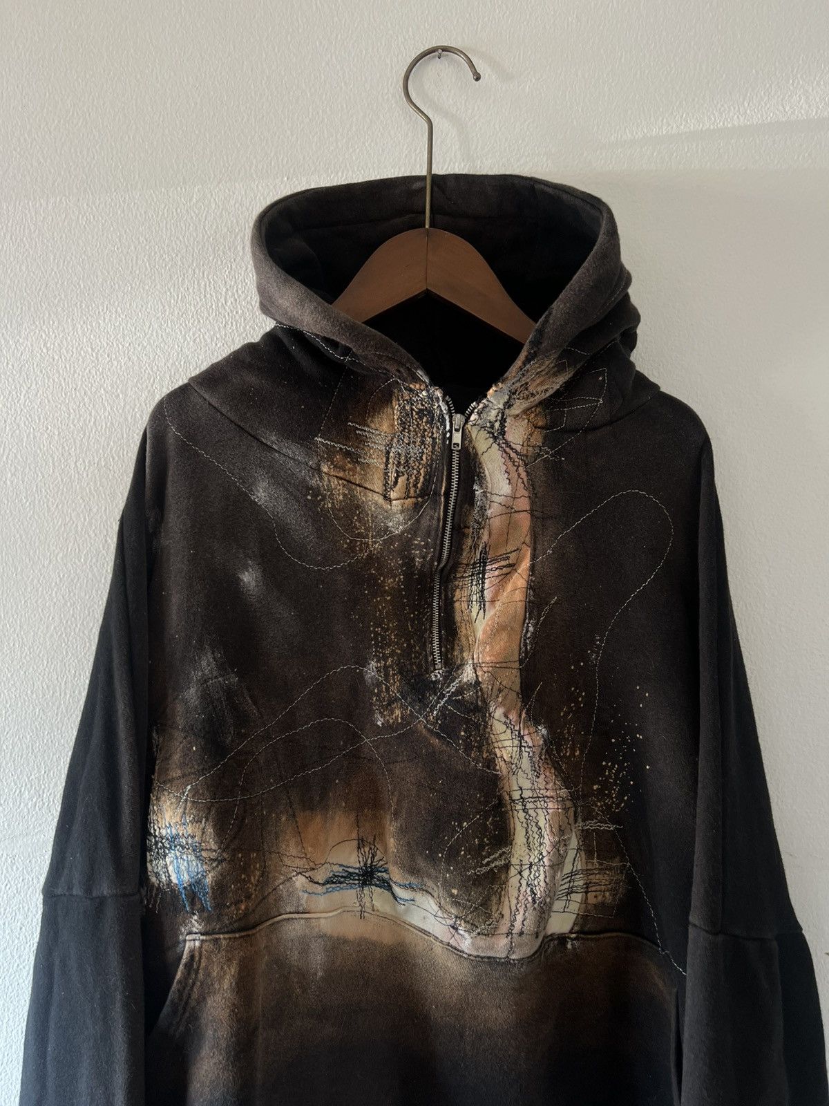 Other 1/1 Faded DARKPULL Patchwork Hoodie Half Zip like Kapital Size US XL / EU 56 / 4 - 16 Thumbnail