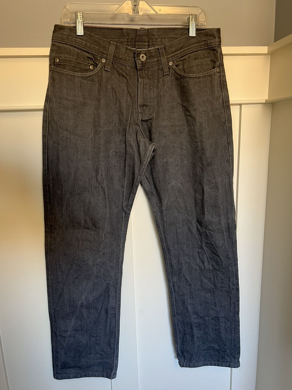 Naked & Famous Vintage Naked & Famous grey raw selvedge silver denim jeans Size US 33 - 1 Thumbnail