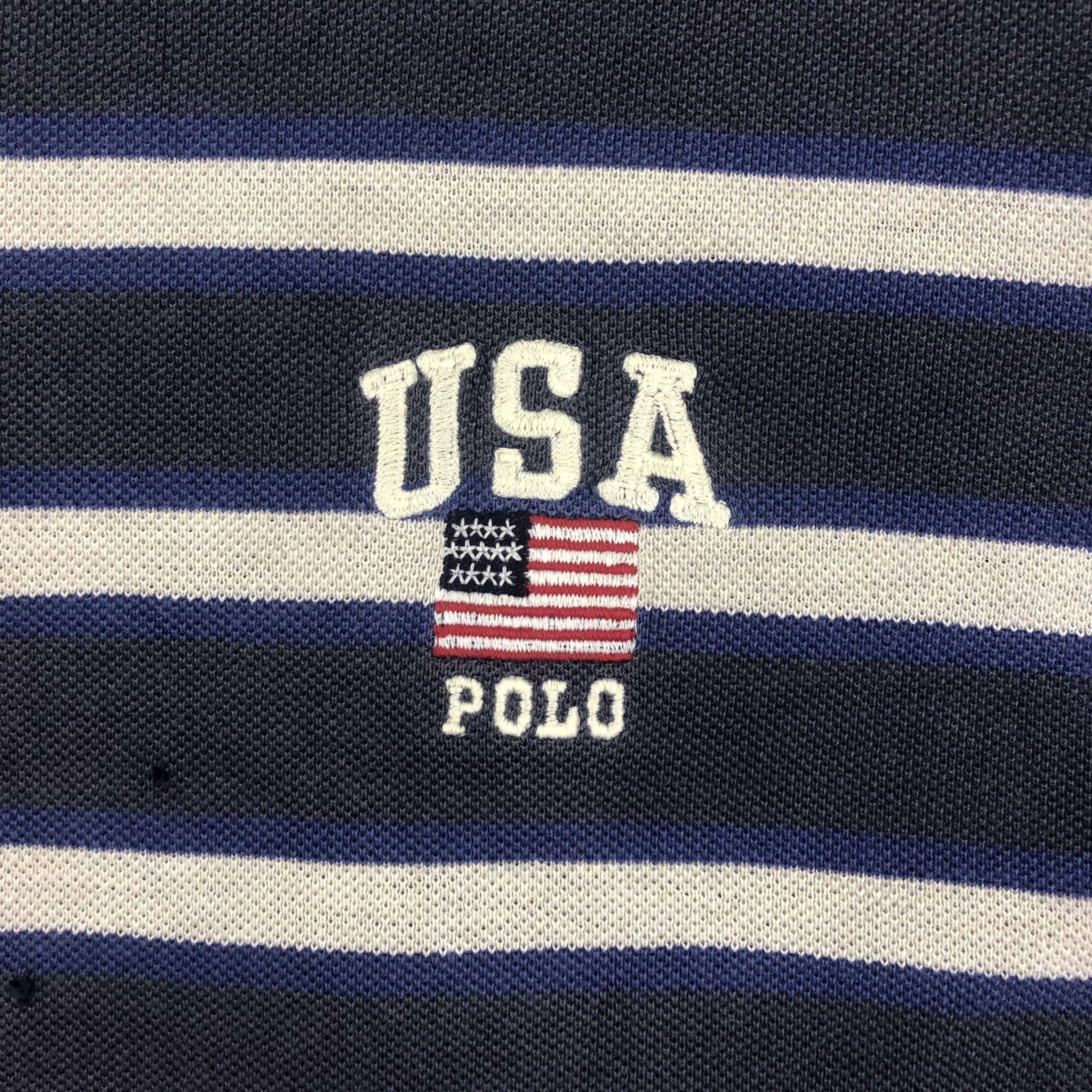 Polo Ralph Lauren Vintage Polo Sport Stripe Button Tshirt - H057 Size US L / EU 52-54 / 3 - 3 Thumbnail