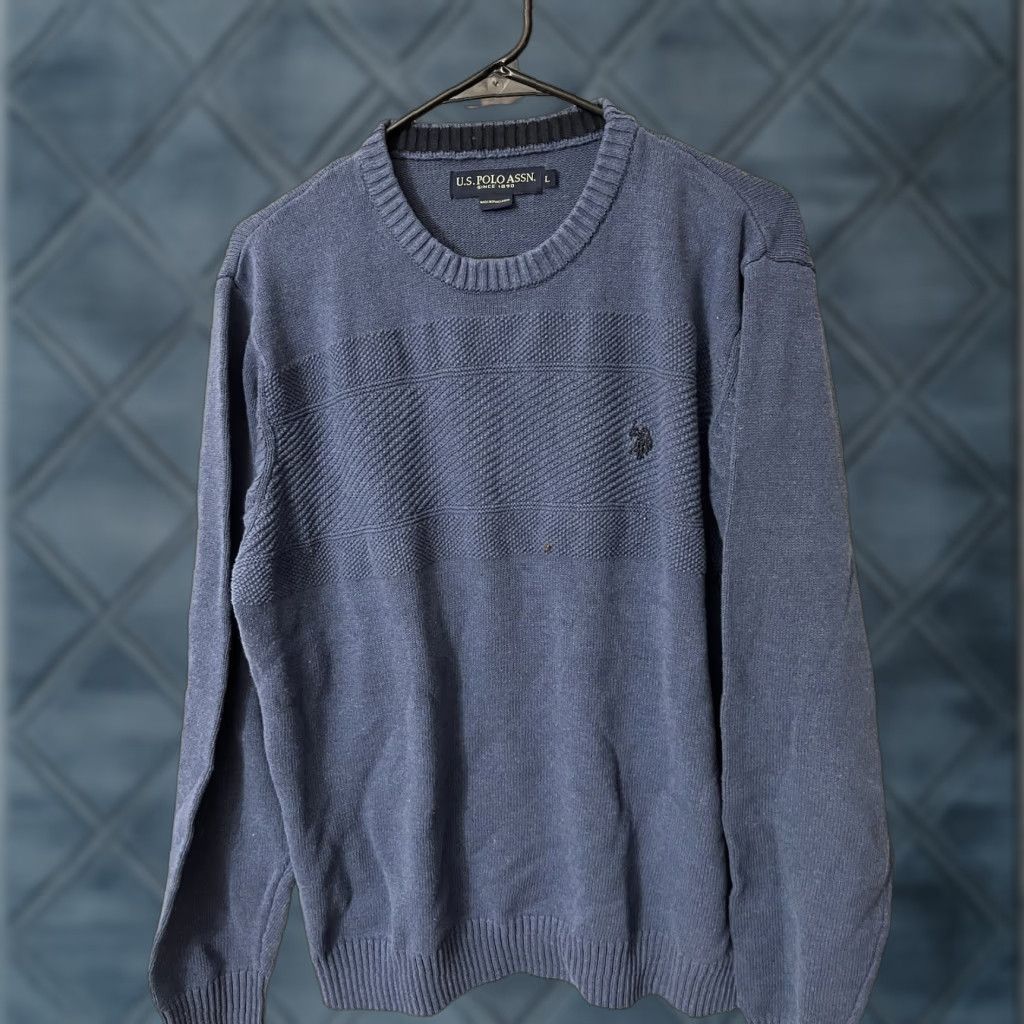 Vintage US Polo Assn Sweater Mens Adult Large Blue Crew Neck Long Sleeve Pullover Size US L / EU 52-54 / 3 - 1 Thumbnail