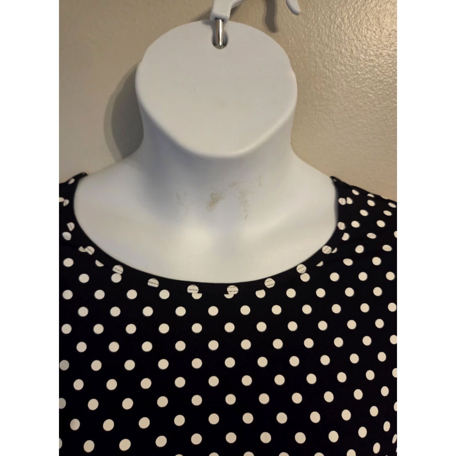 Lands' End Lands End Black White Polka Dot Print Silky Shirt 2X Womens Size XXL / US 16-18 / IT 52-54 - 2 Thumbnail