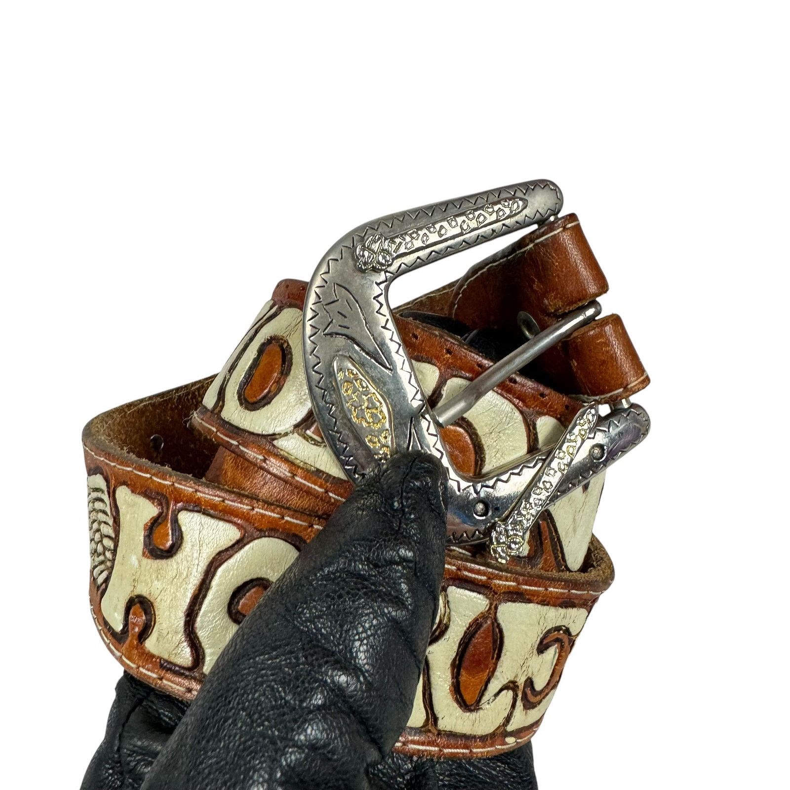 Harley Davidson × Vintage Harley-Davidson Unisex Brown Leather Belt with Silver Buckle Size ONE SIZE - 4 Thumbnail