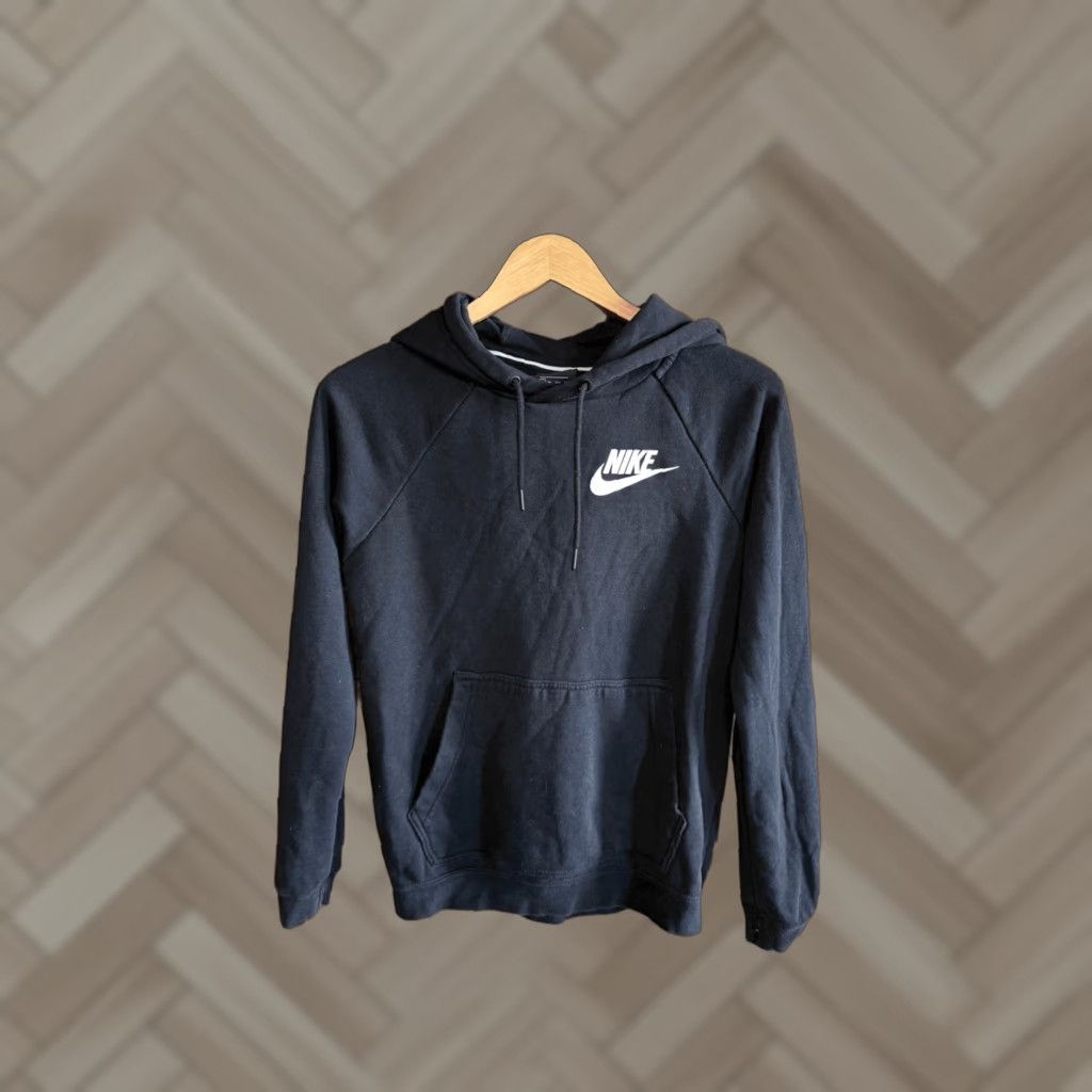Nike VINTAGE Nike Sportswear Womens Black Pullover Hooded Sweatshirt XS Athletic Size XS / US 0-2 / IT 36-38 - 1 Thumbnail