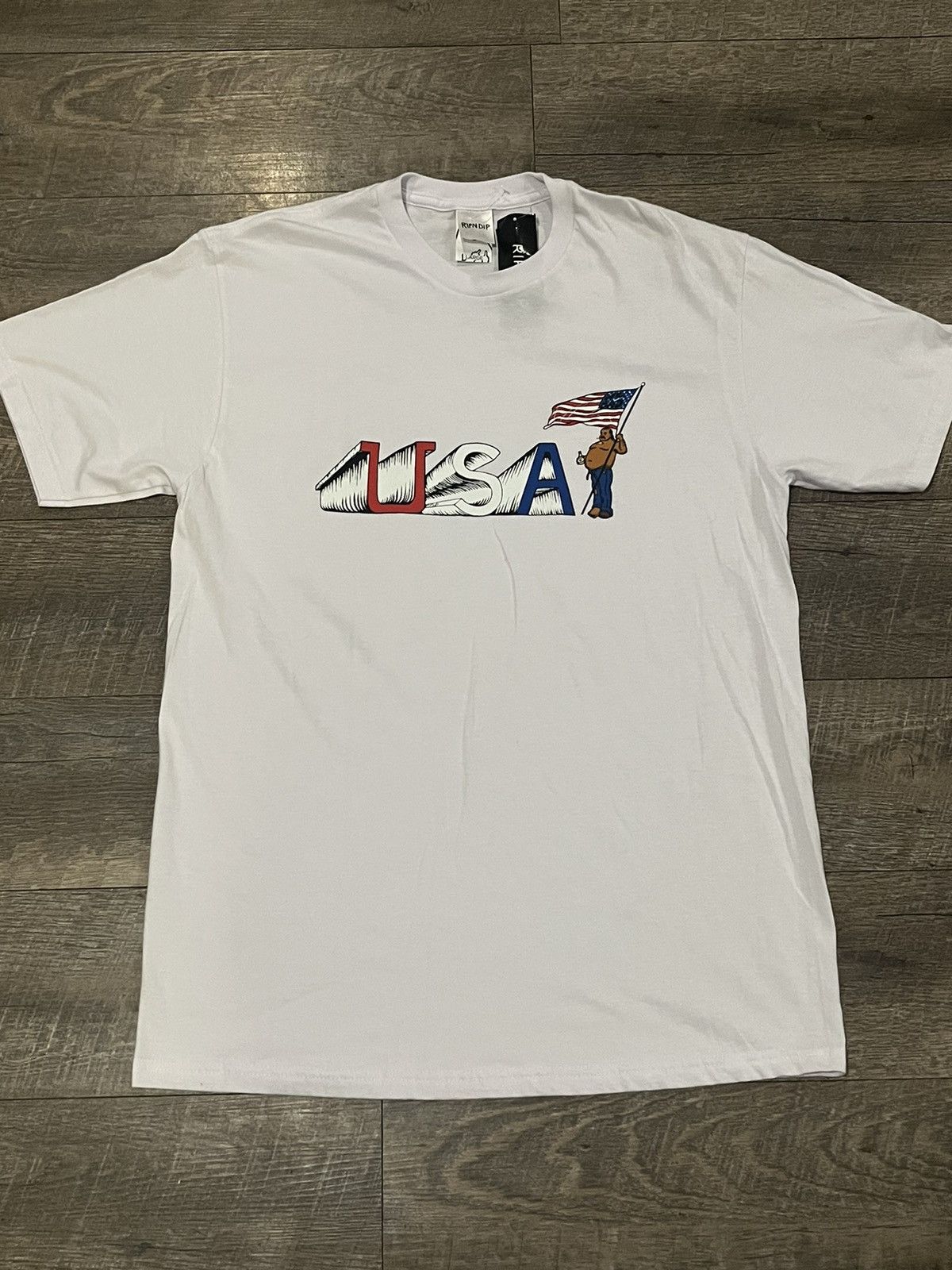 RIPNDIP RIpndip USA White Tee Shirt Size Large Size US L / EU 52-54 / 3 - 1 Thumbnail