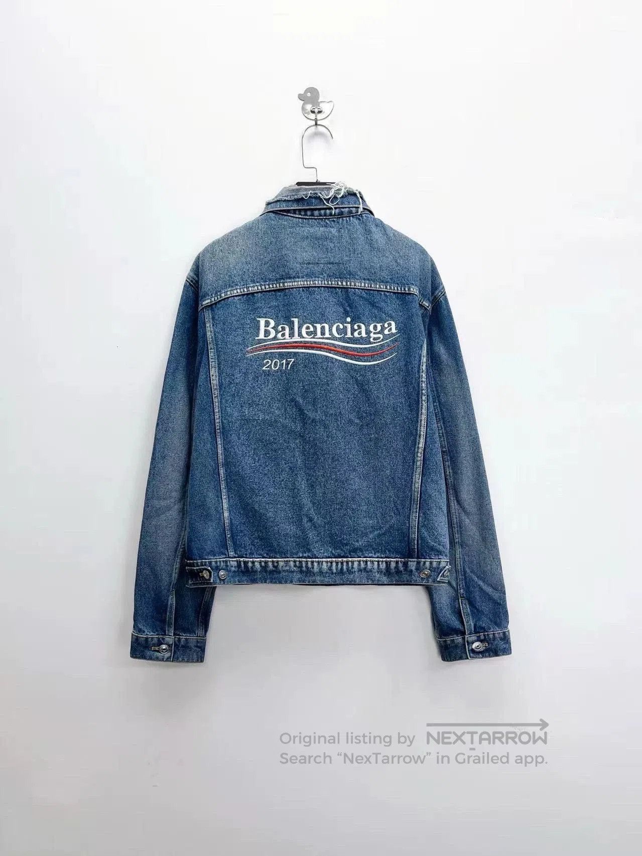 Balenciaga Balenciaga Washed Blue Denim Jacket. Size US XL / EU 56 / 4 - 2 Thumbnail