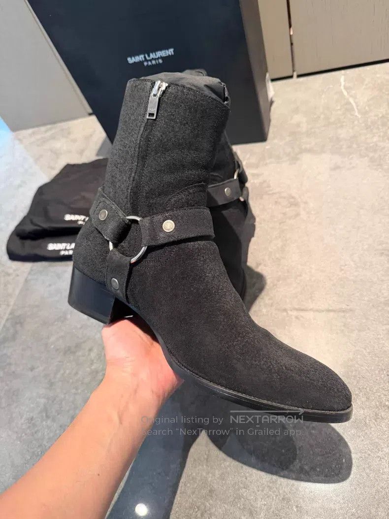 Saint Laurent Paris Saint Laurent Paris Men's black suede side buckle leather Size US 8.5 / EU 41-42 - 7 Thumbnail