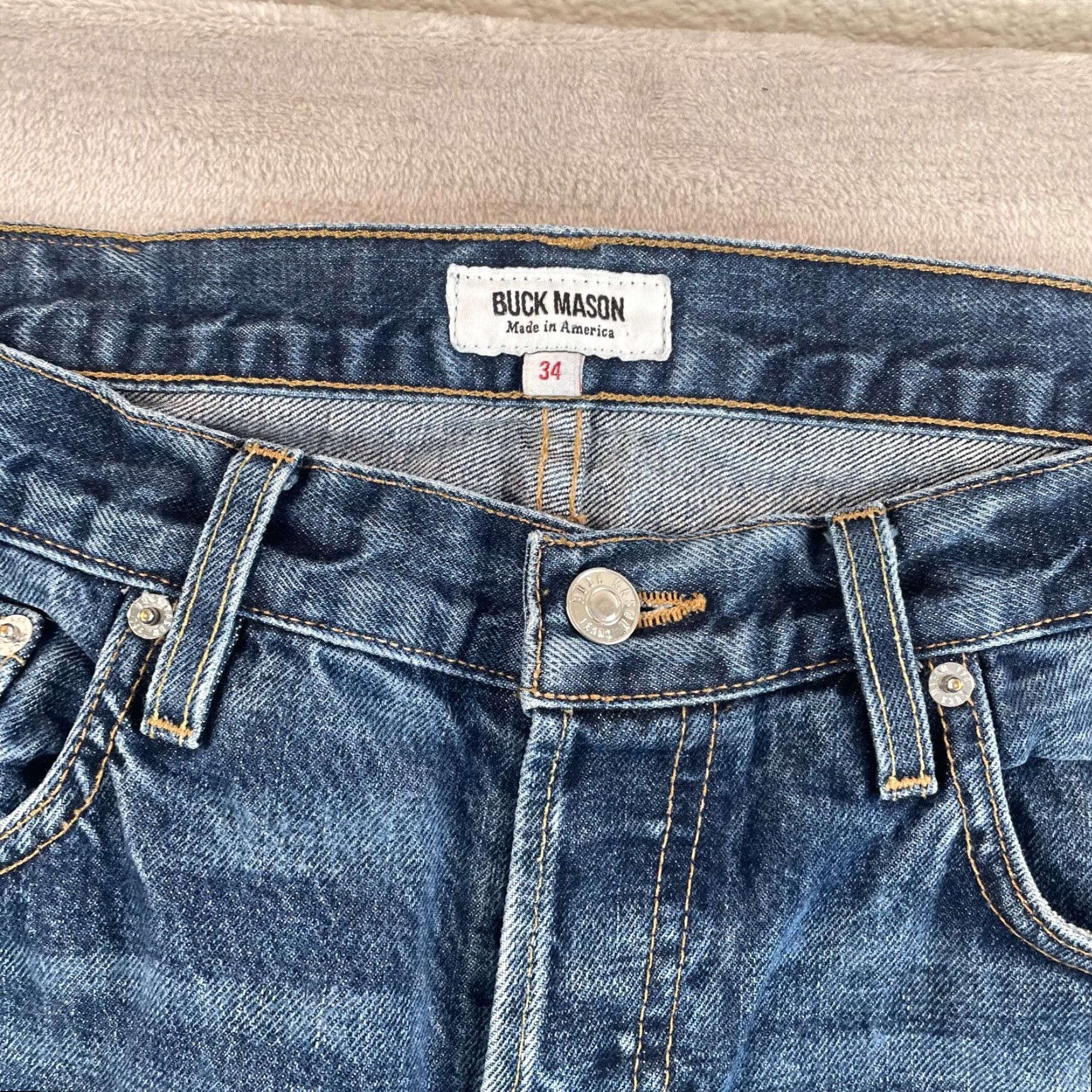 Buck Mason Buck Mason Slim Fit Jeans Men 34x34 Franer Blue Denim Made in USA Buck Mason Jeans Slim Fit 34 Blue USA 5-Pocket Mens Vintage: No Size US 34 / EU 50 - 2 Thumbnail