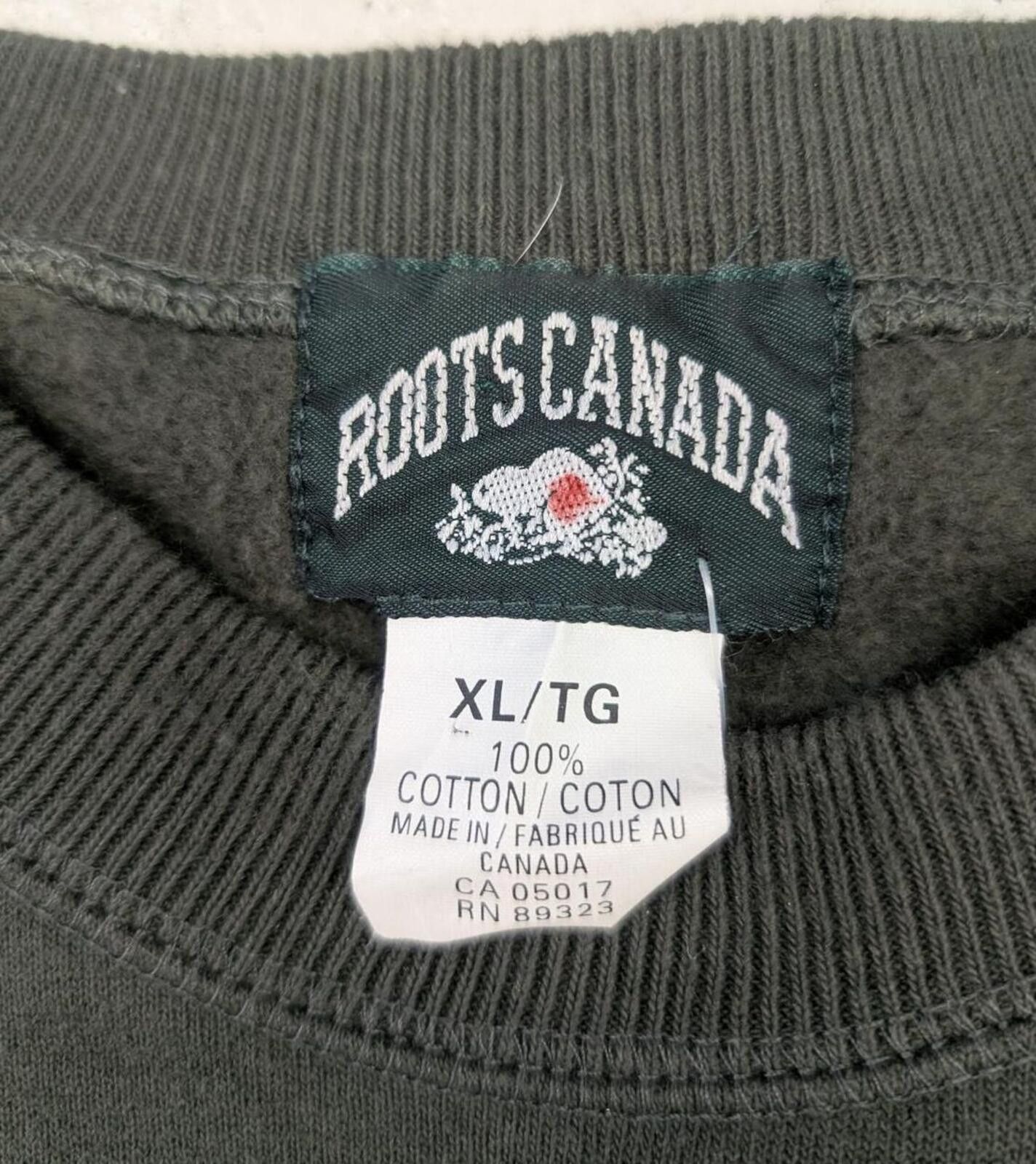 Roots Vintage 90s Roots Canada Forest Green Crew Neck Sweater Size US XL / EU 56 / 4 - 4 Thumbnail