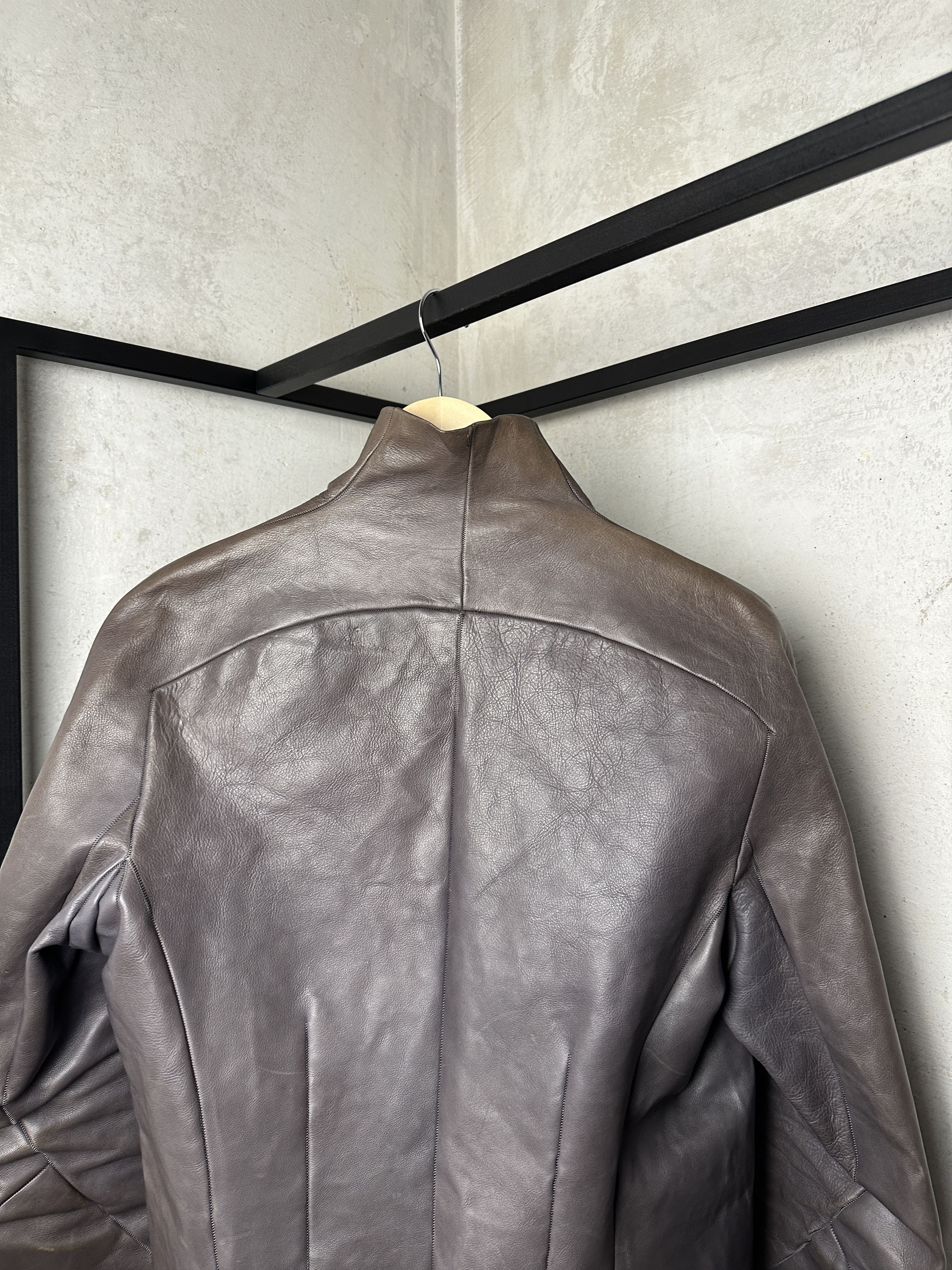 Vintage RARE Serfaty's Ad Vitam Brown Stand Collar Leather Jacket Size US M / EU 48-50 / 2 - 19 Thumbnail