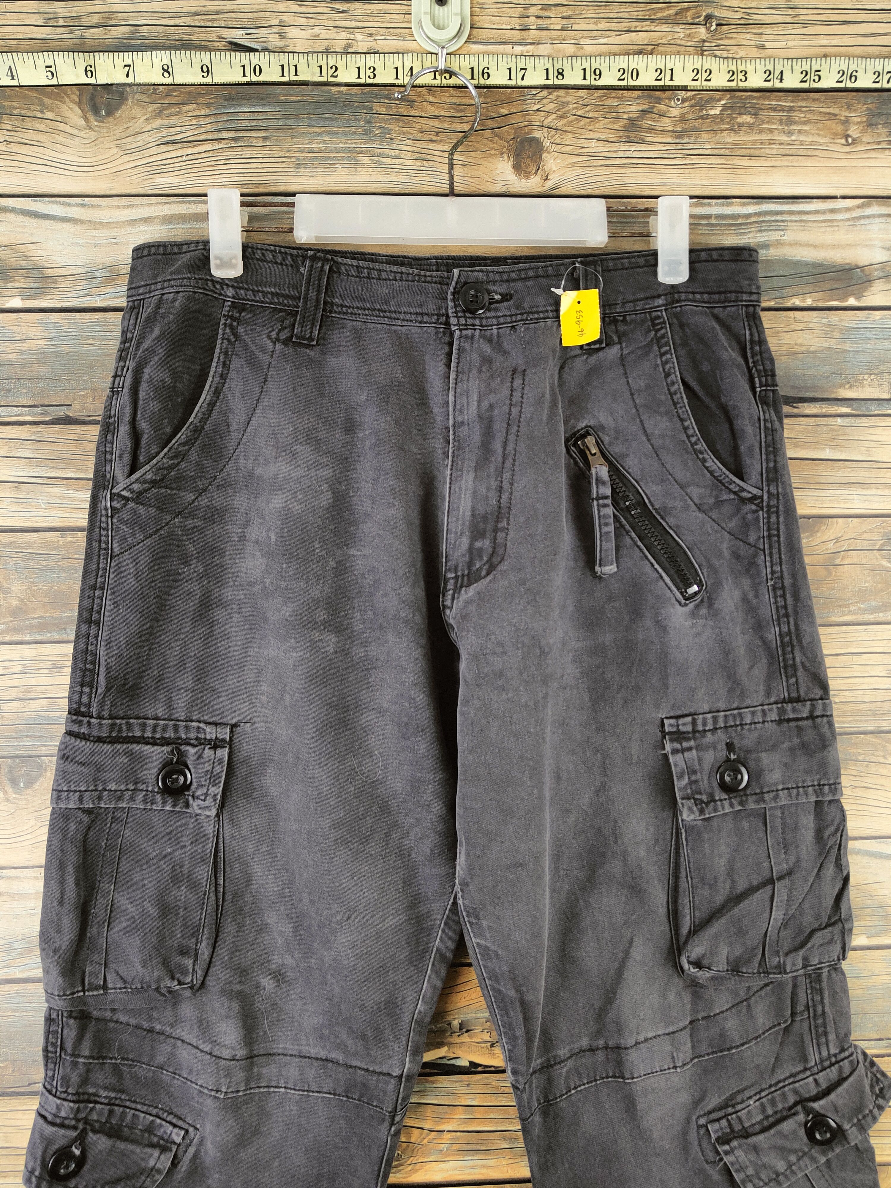 Japanese Brand DL Japan faded Black utility tactical Cargo Pants #46-953 Size US 32 / EU 48 - 2 Thumbnail