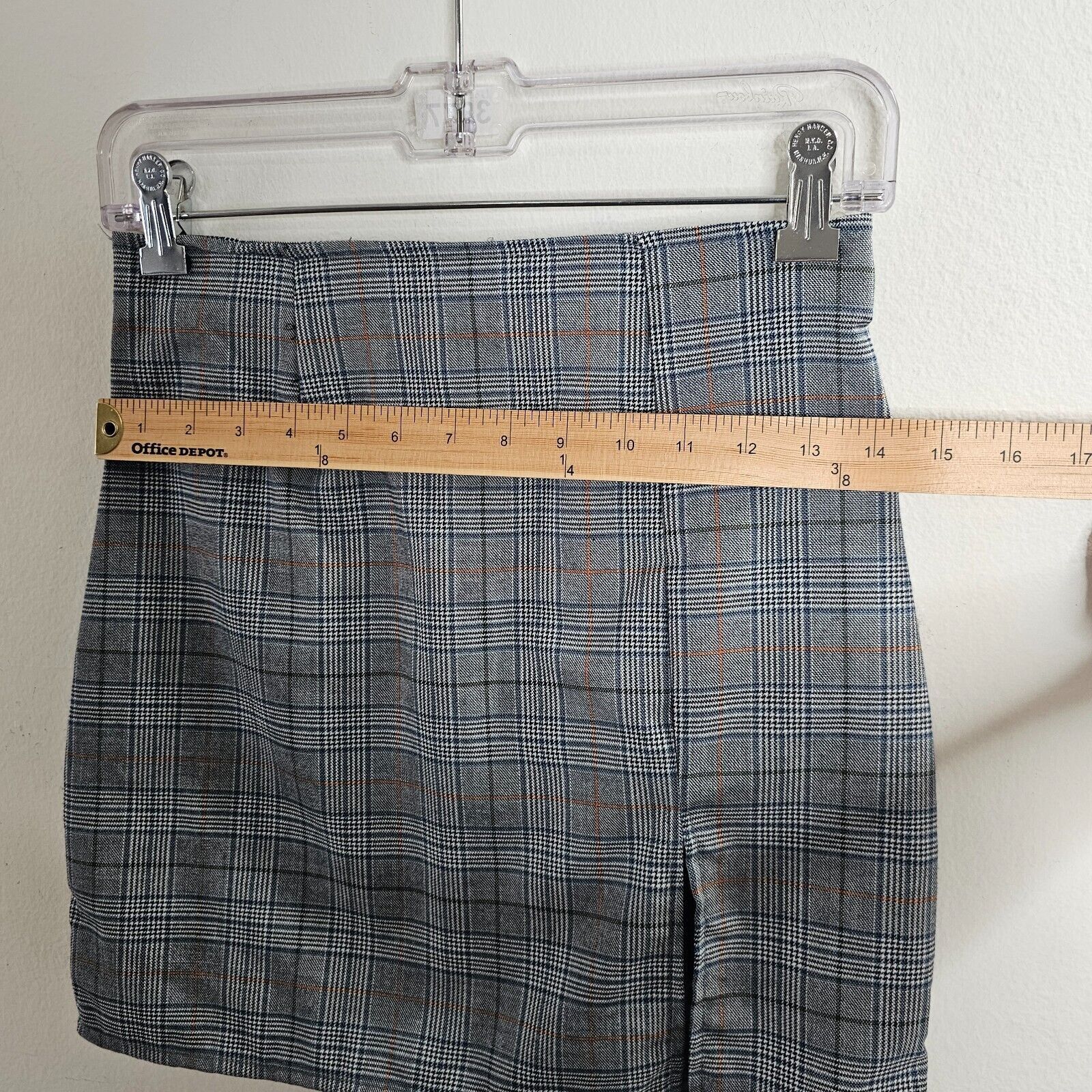 Other NWT Windsor Gray Plaid High Waist Side Slit Mini Skirt S Size 27" / US 4 / IT 40 - 6 Thumbnail