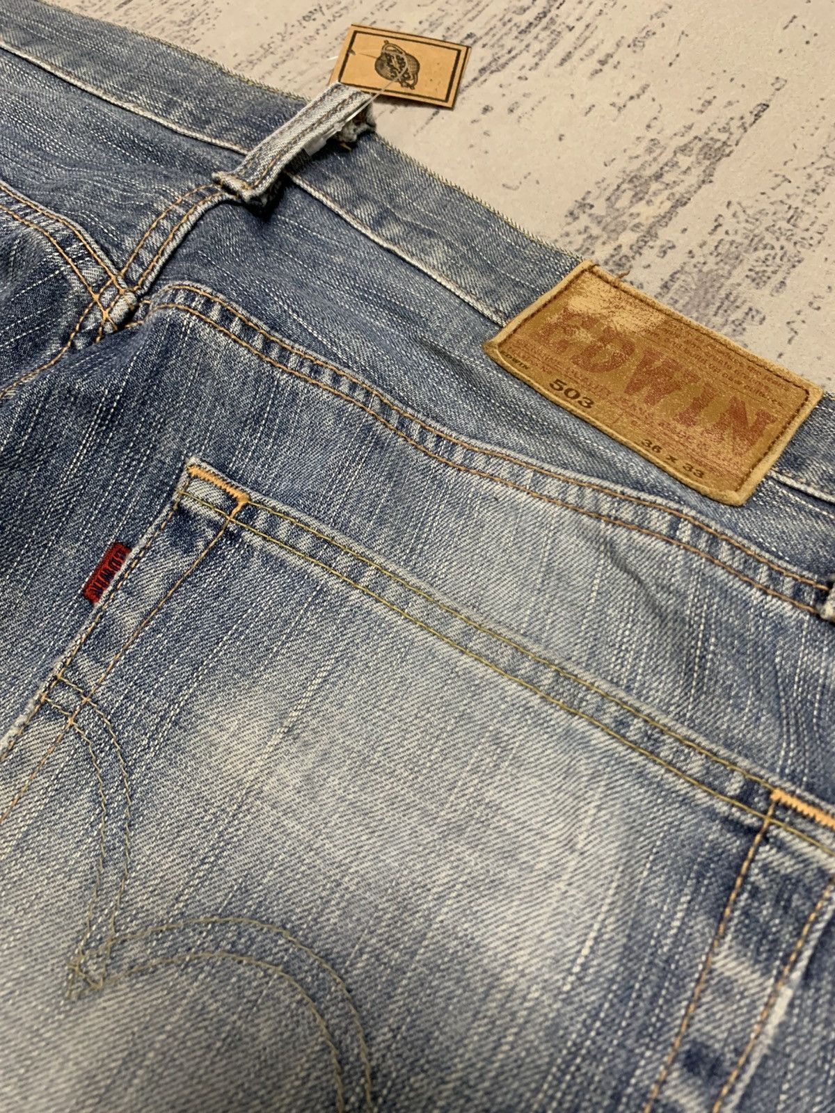 Edwin Vintage Edwin Distressed Baggy Jeans W37x29.5 Size US 37 - 11 Thumbnail