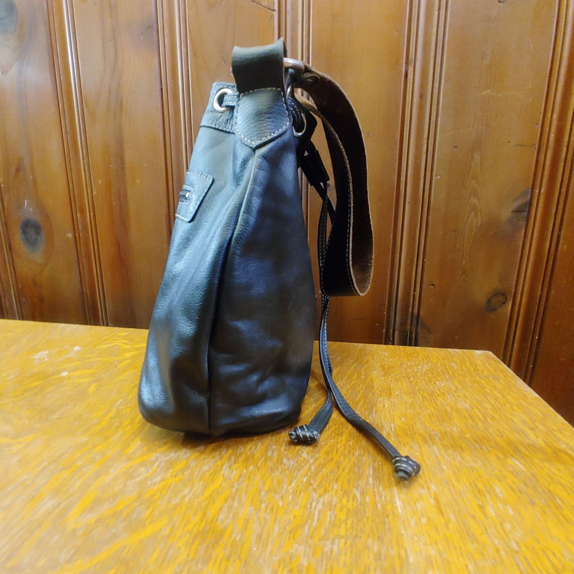 Other Harley Davidson Black Leather Genuine Bucket Bag Drawstring Size ONE SIZE - 9 Thumbnail