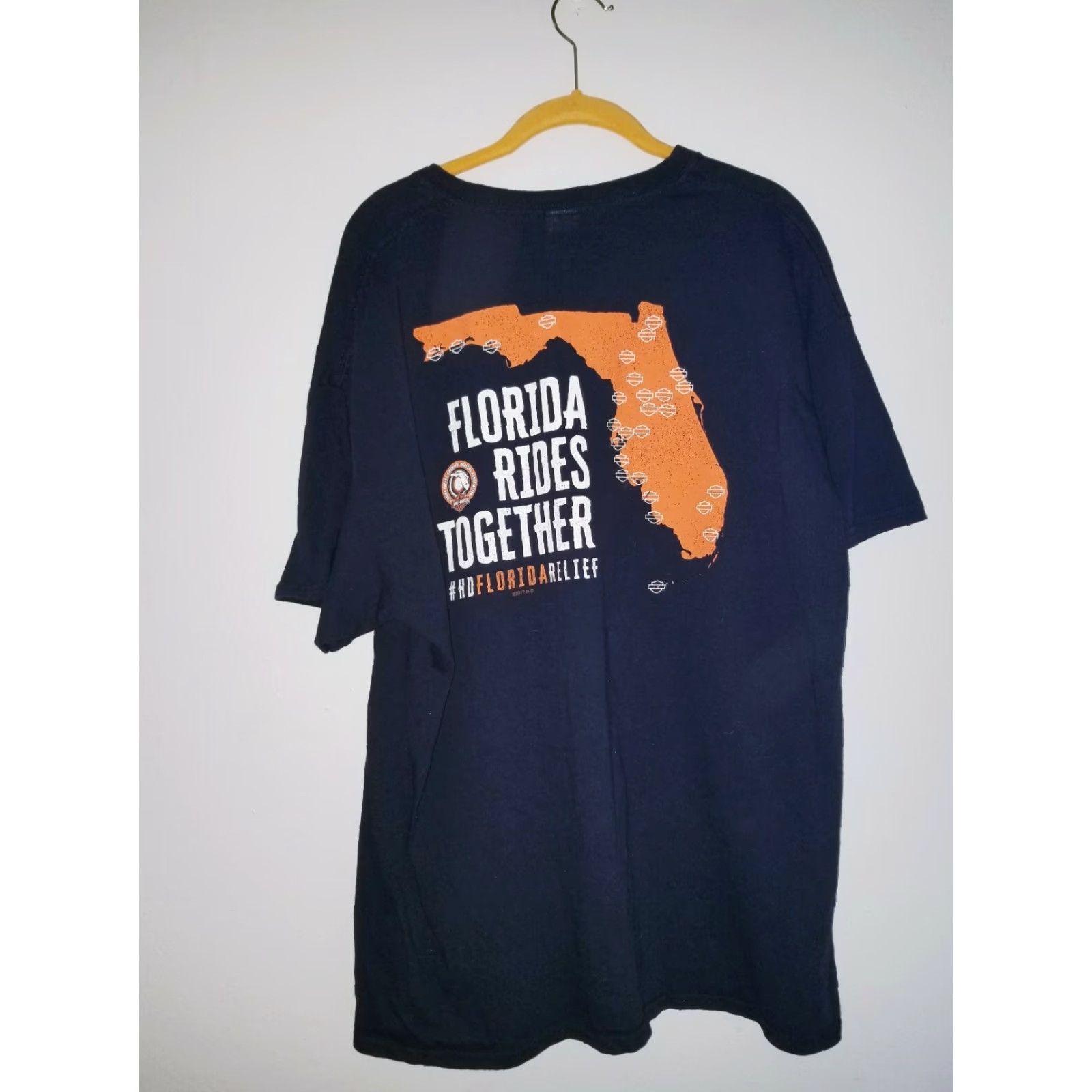 Harley Davidson Harley-Davidson T-Shirt Mens XL Black HD Florida Relief Hurricane Support Fund Graphic Tee Short Sleeve Crew Neck Regular Fit Size US XL / EU 56 / 4 - 5 Thumbnail
