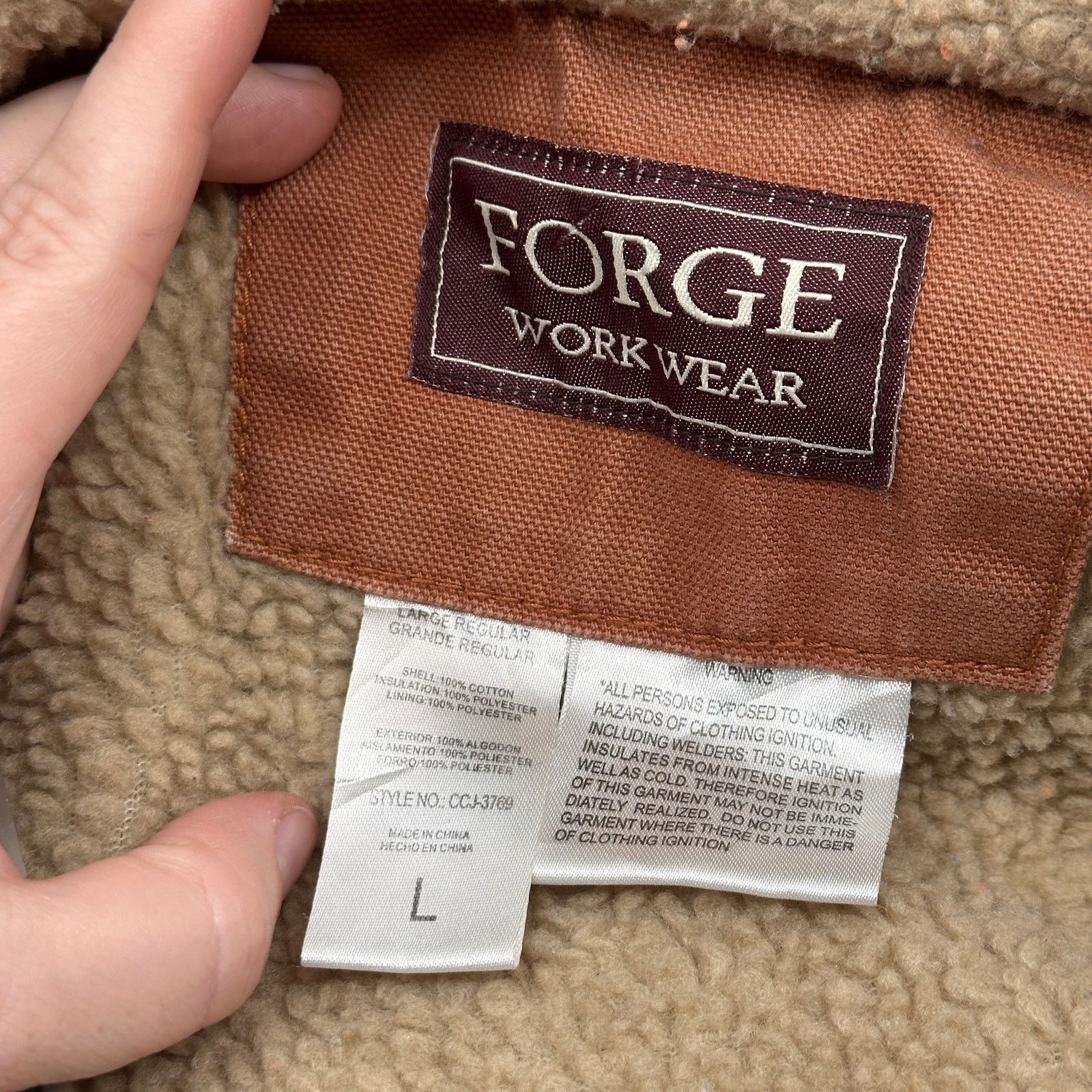 Other Forge Workwear Zip Canvas Sherpa Lined Jacket Large Size US L / EU 52-54 / 3 - 3 Thumbnail