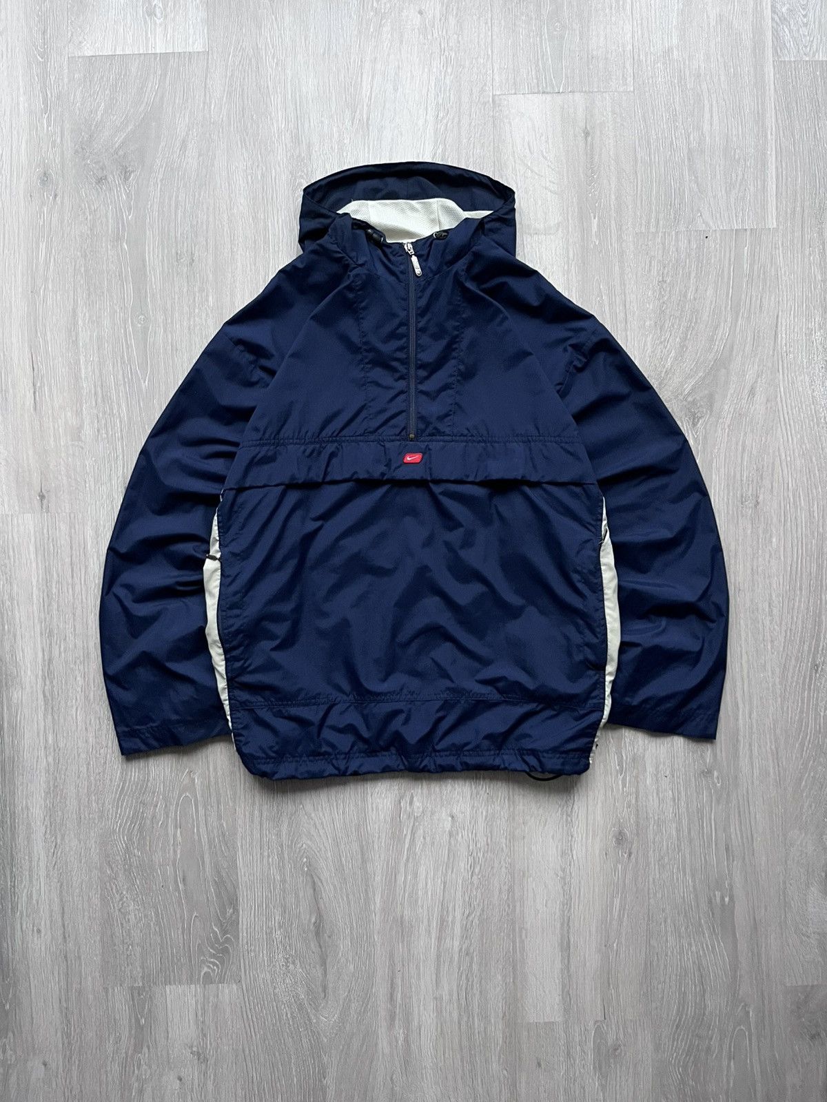 Nike Nike Vintage 1/2 zip Nylon Jacket Center Swoosh Logo Anorak 