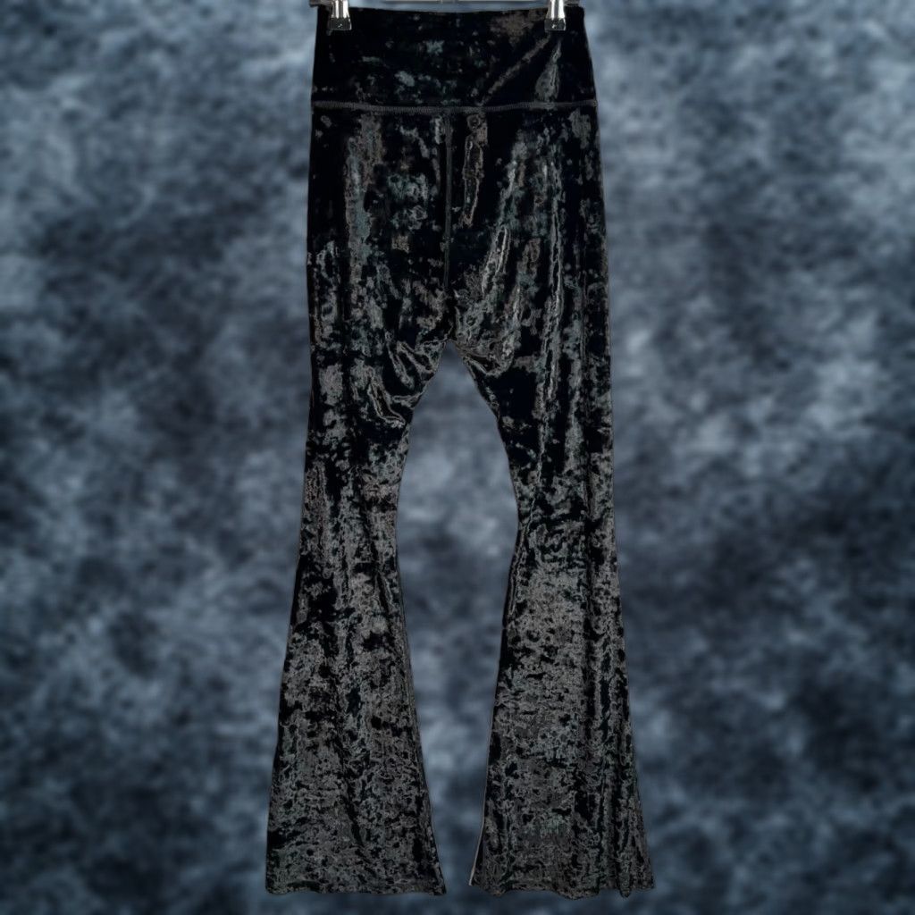 Splits59 VINTAGE Splits59 Womens Black Velvet Flared Leggings Pants M Size 32" / US 10 / IT 46 - 1 Thumbnail