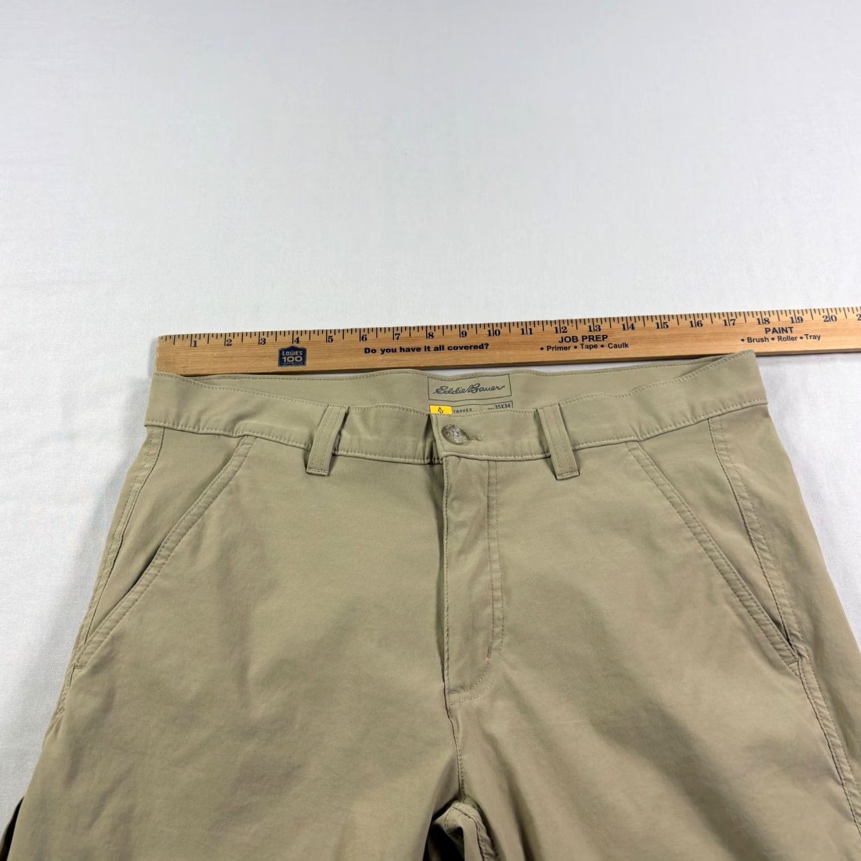 Eddie Bauer VINTAGE Eddie Bauer Travex Pants Mens 35x33 Beige Nylon Chino Straight Regular 33 Inseam Shoes? Size US 35 - 4 Thumbnail