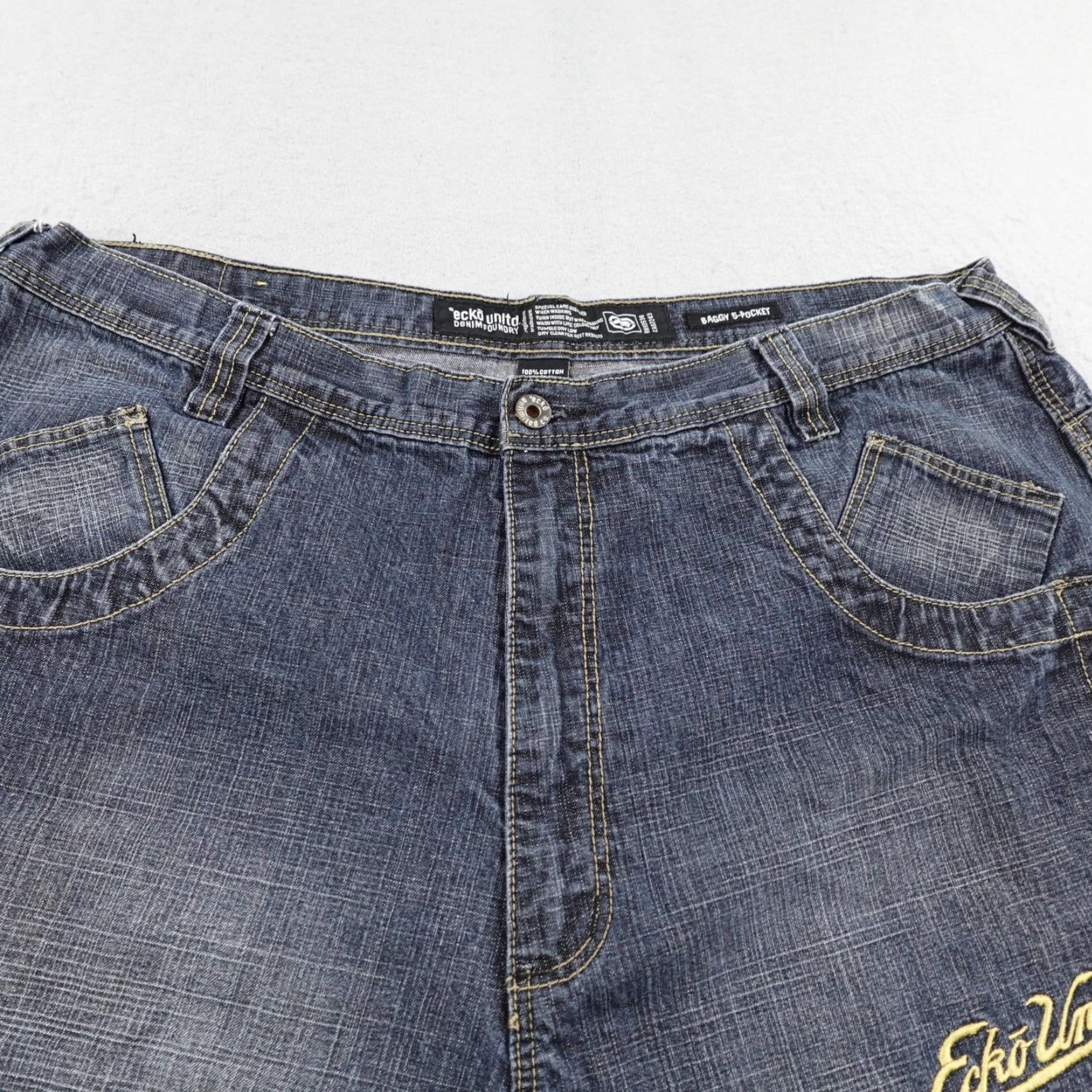 Ecko Unltd. VINTAGE Ecko Unltd Shorts Mens 40 Blue Denim Baggy Carpenter Embroidered Y2K Relaxed Cargo Denim Casual Mens 40 Blue Size US 40 / EU 56 - 2 Thumbnail