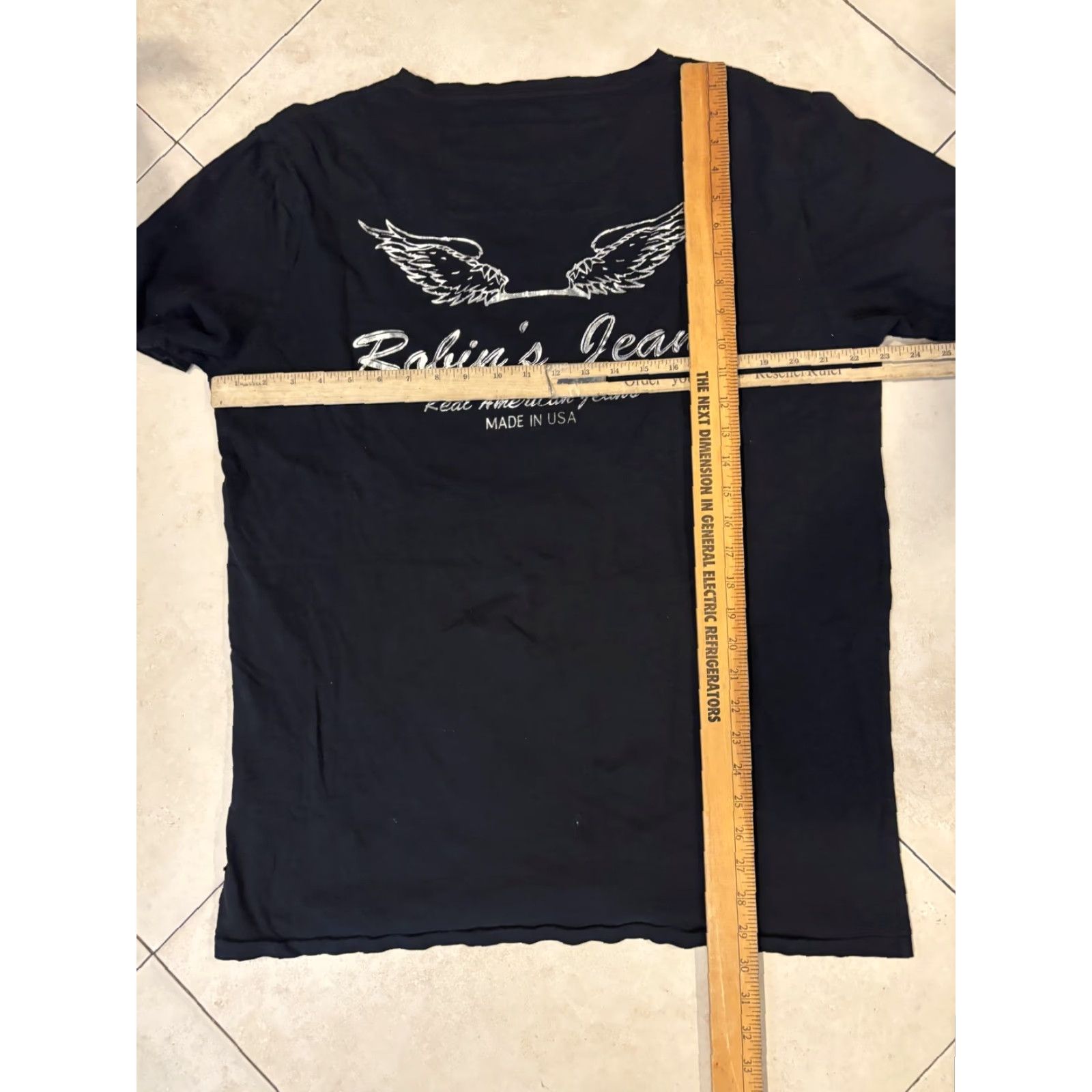 Logo 7 Robin's Jean Shirt Mens 3XL Black Wings Graphic Tee Made In USA T-Shirt Streetwear Crew Neck Short Sleeve Mens Size US XXL / EU 58 / 5 - 5 Thumbnail