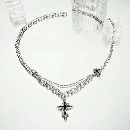 Jewelry Titanium Steel Cross Necklace Size ONE SIZE - 8 Thumbnail