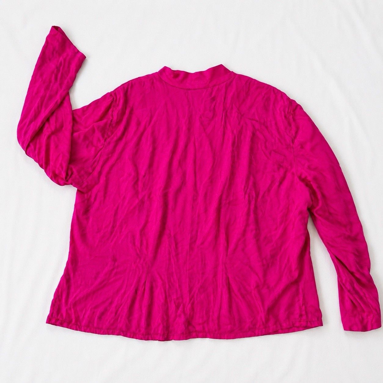 Other Dana Buchman 100% Silk Wrap Blouse Womens 22 Pink Fuchsia Size 3XL / US 20-22 - 8 Thumbnail