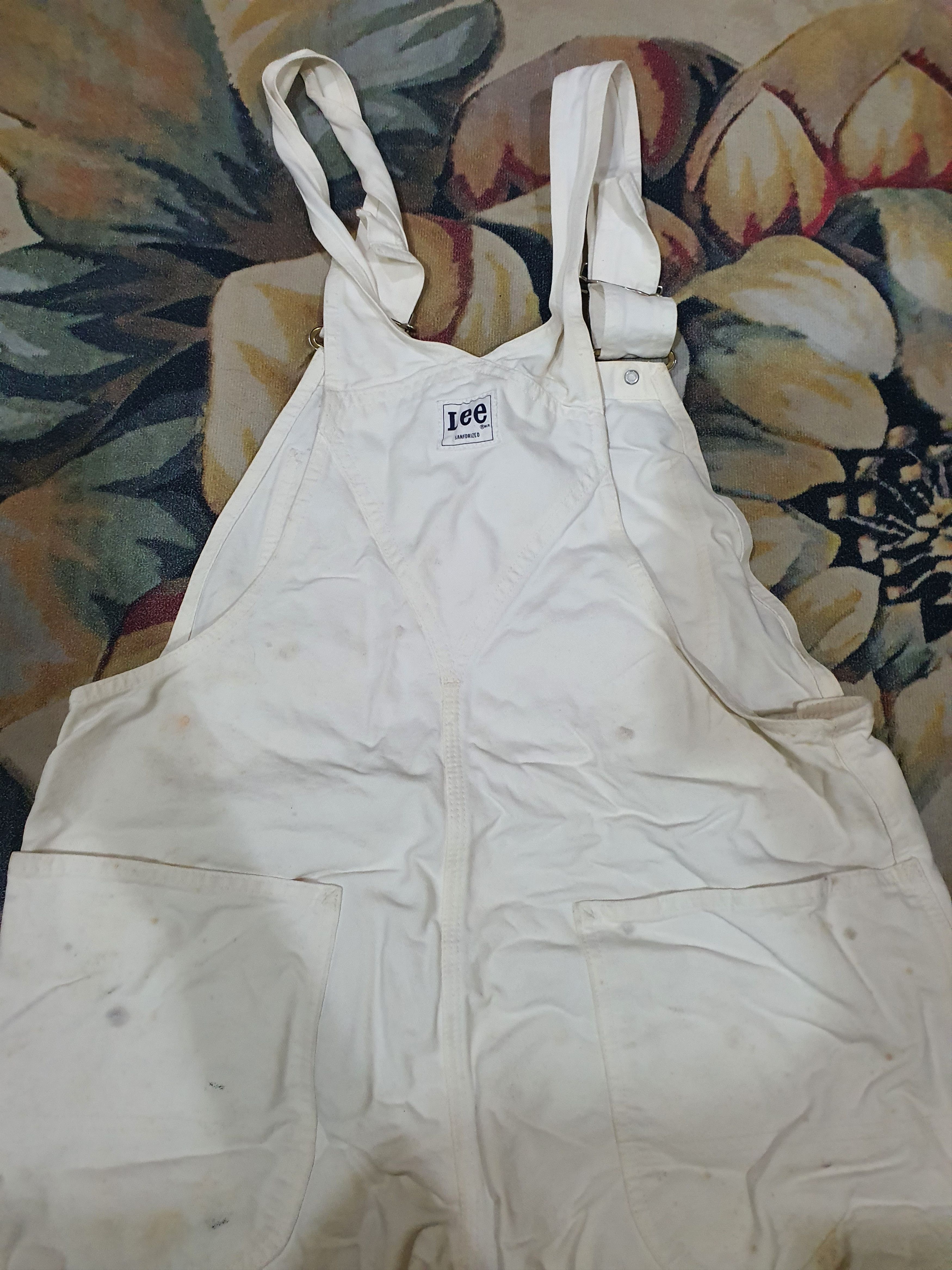 Lee × Vintage 32×33 LEE OVERALL WHITE 🔥 Size US 32 / EU 48 - 14 Thumbnail
