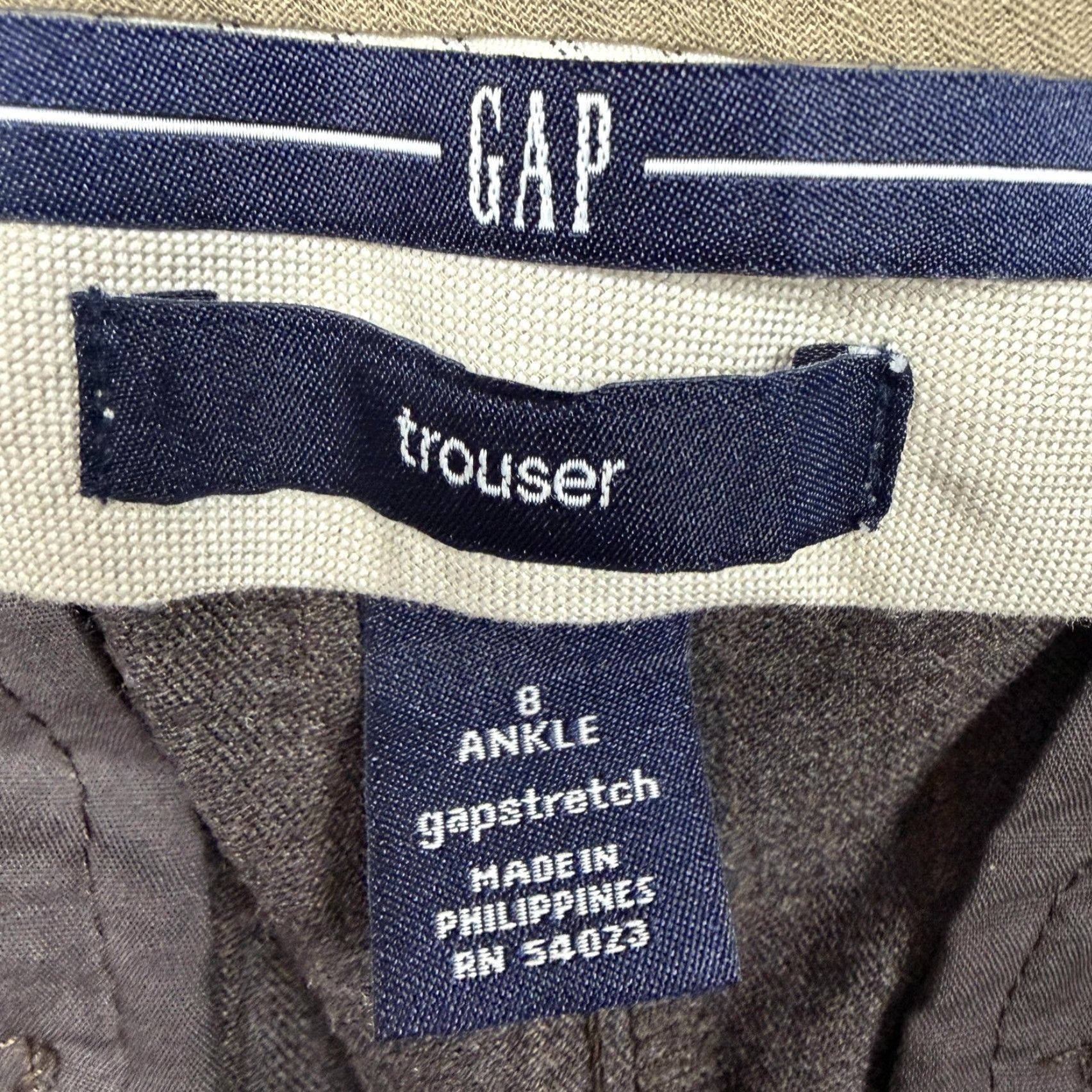 Gap Gap Womens Ankle Trouser Wool-Blend Pinstripe Cuffed 34x28 Regular 8 Brown Tan Dress Pants Workwear Size 30" / US 8 / IT 44 - 7 Thumbnail